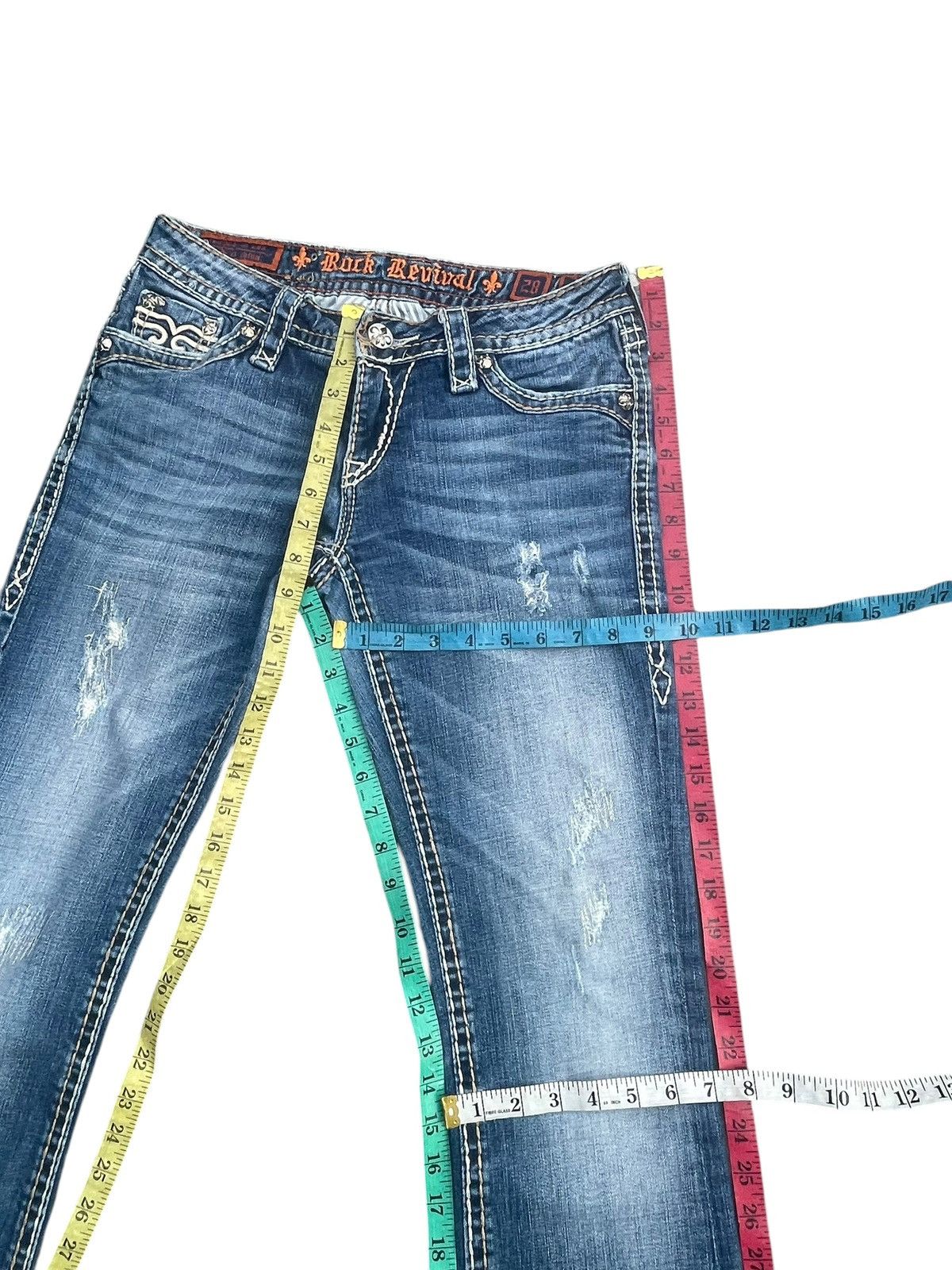 Rock Revival Rock Revival Penny Bootcut Distresed Jeans Size 30" / US 8 / IT 44 - 18 Thumbnail