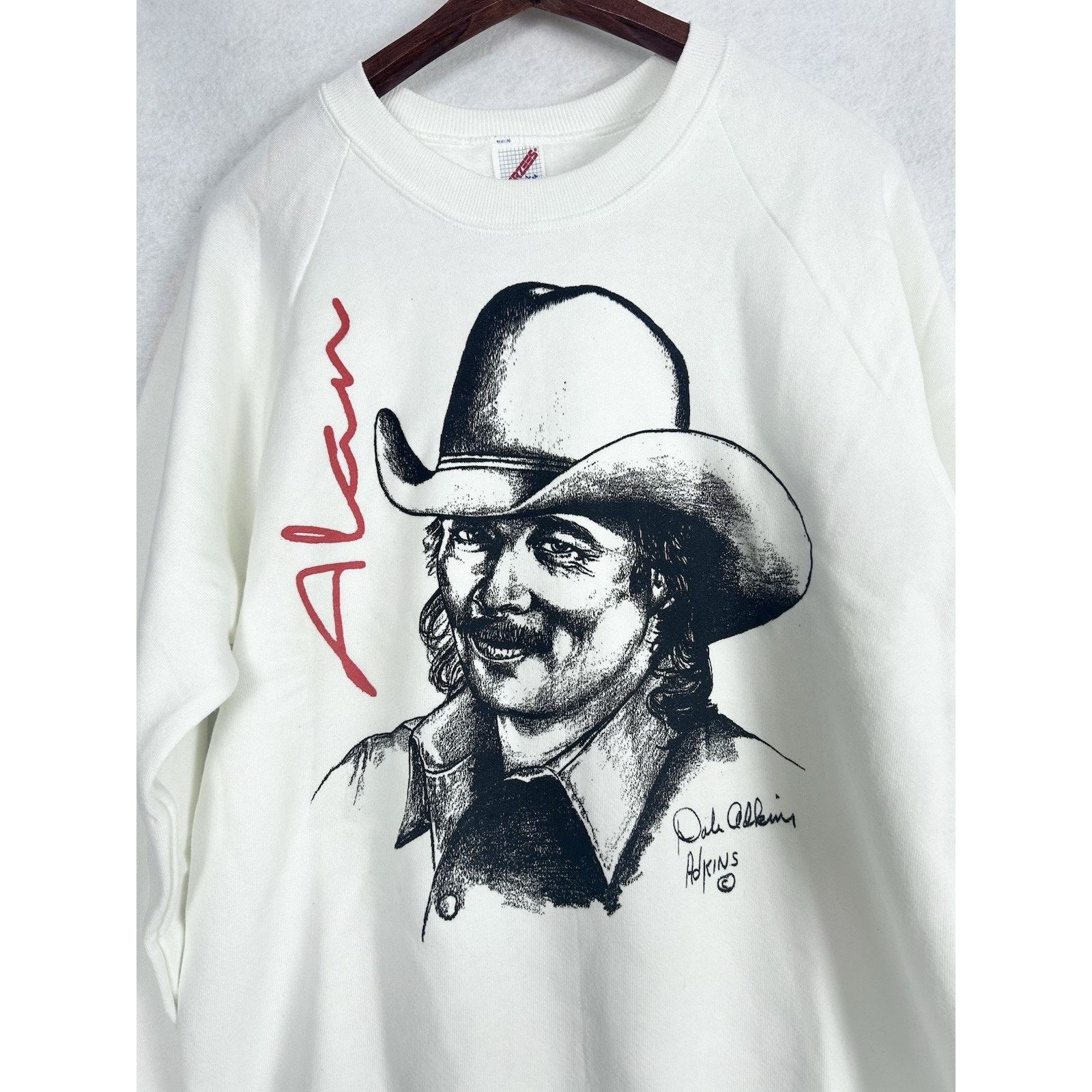 Jerzees VTG 90s Alan Jackson Country Pullover Sweatshirt Large NEW Size US L / EU 52-54 / 3 - 2 Thumbnail