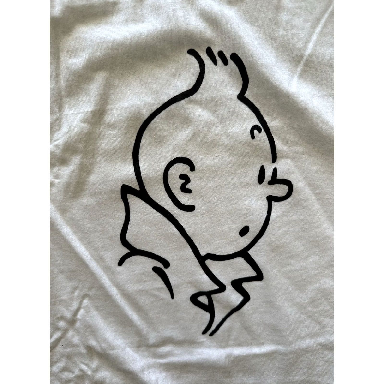 Vintage VINTAGE TinTin 90s T-Shirt M Men White Cotton Graphic Print Logo Crew Neck Short Sleeve TinTin In Tibet Style - Mens Size US M / EU 48-50 / 2 - 2 Thumbnail