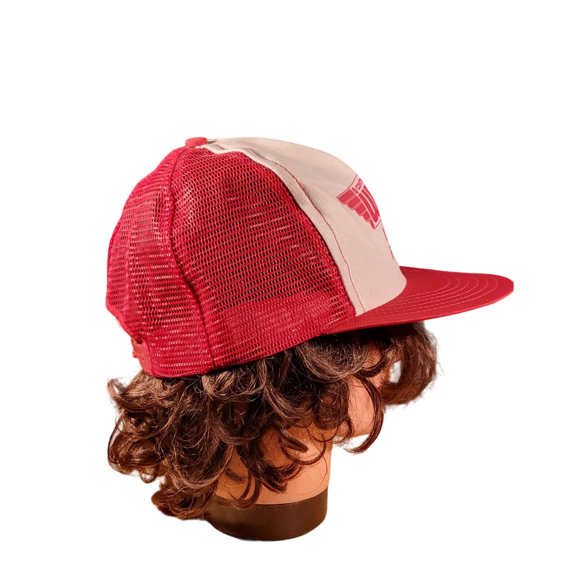 Vintage Vintage Continental Airlines Wings Trucker Snapback Hat Red Size ONE SIZE - 4 Thumbnail