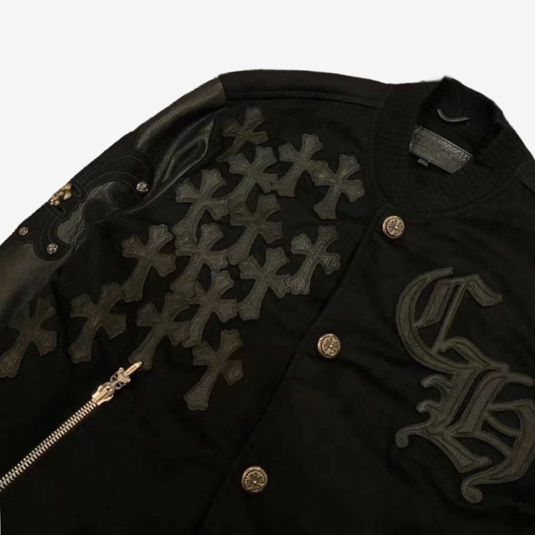 Chrome Hearts *RARE* Chrome Hearts Leather Patched Varisity Jacket Sz. M Size US M / EU 48-50 / 2 - 4 Thumbnail