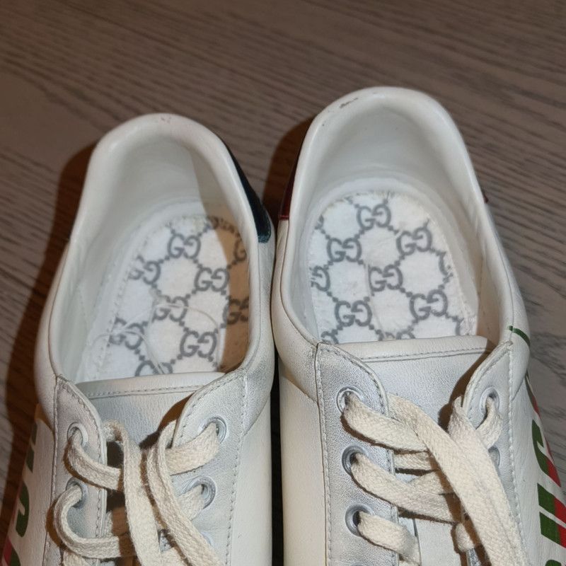 Gucci Gucci Ace Blade Sneakers with Distressed Finish Size US 8 / EU 41 - 9 Thumbnail