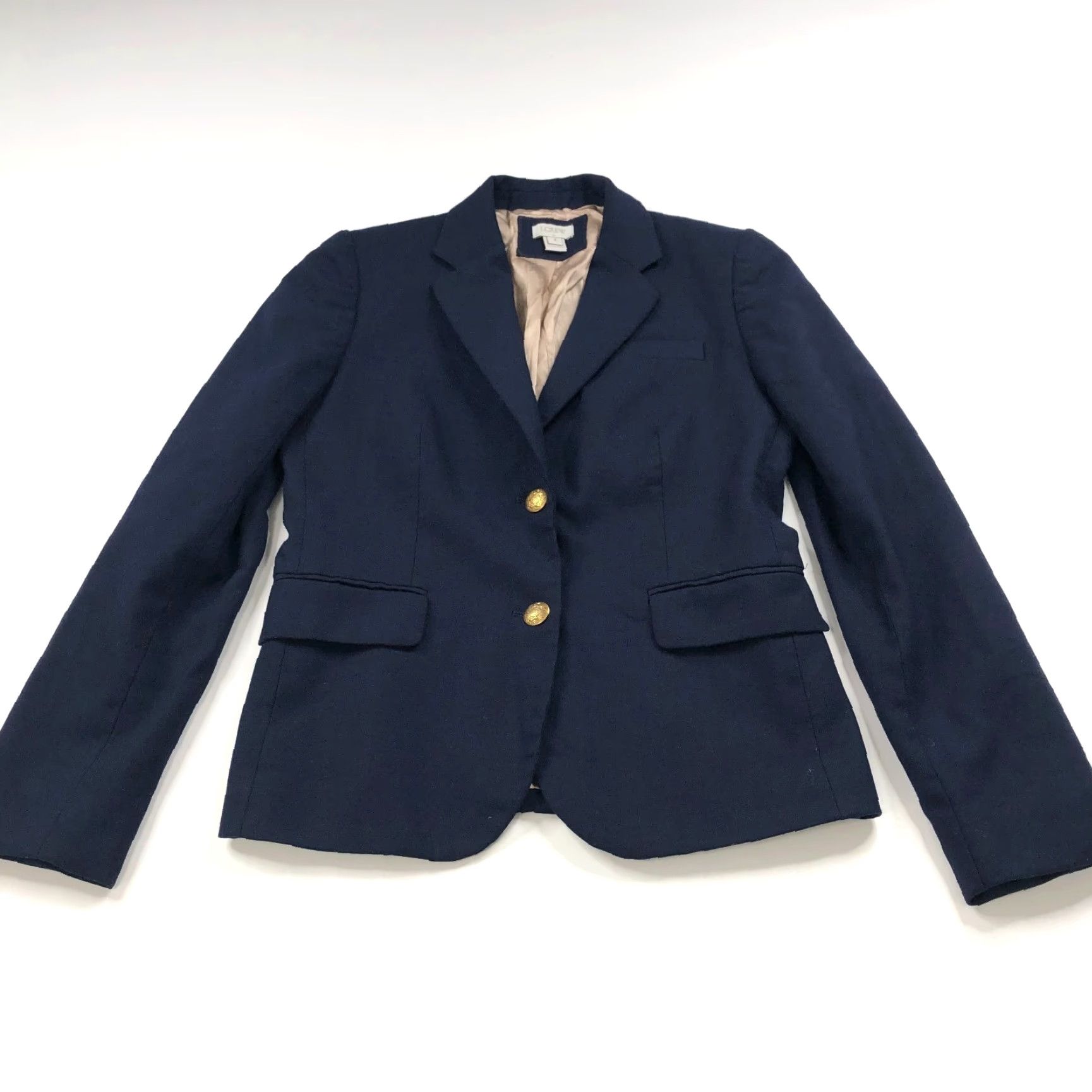J.Crew J.Crew Blazer Wool Blend Button Blue 4 Keating Mid-Length Wool Blend Lining Polyester Button Closure Women Regular Jacket Coat Blazer retro Vintage No Size S / US 4 / IT 40 - 2 Thumbnail