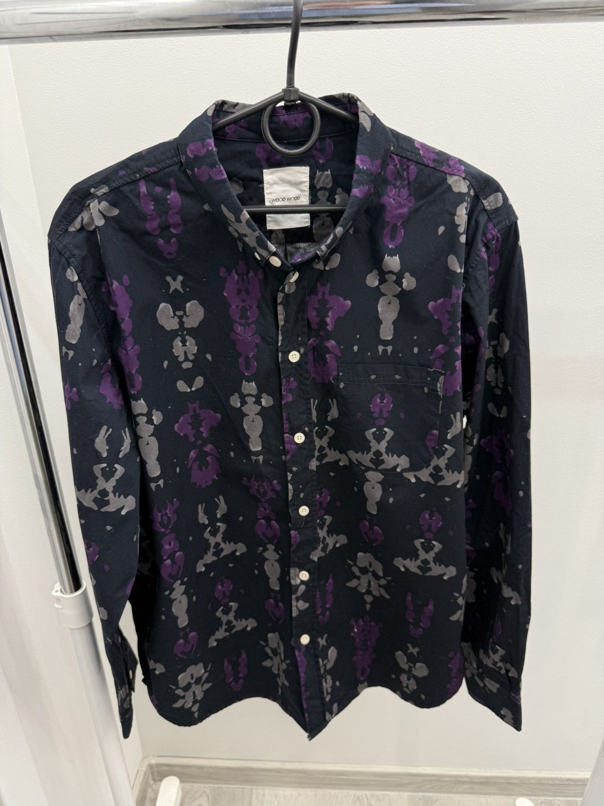 Wood Wood Wood Wood Rorschach Printed Cotton Button Up Shirt Size US XL / EU 56 / 4 - 1 Thumbnail