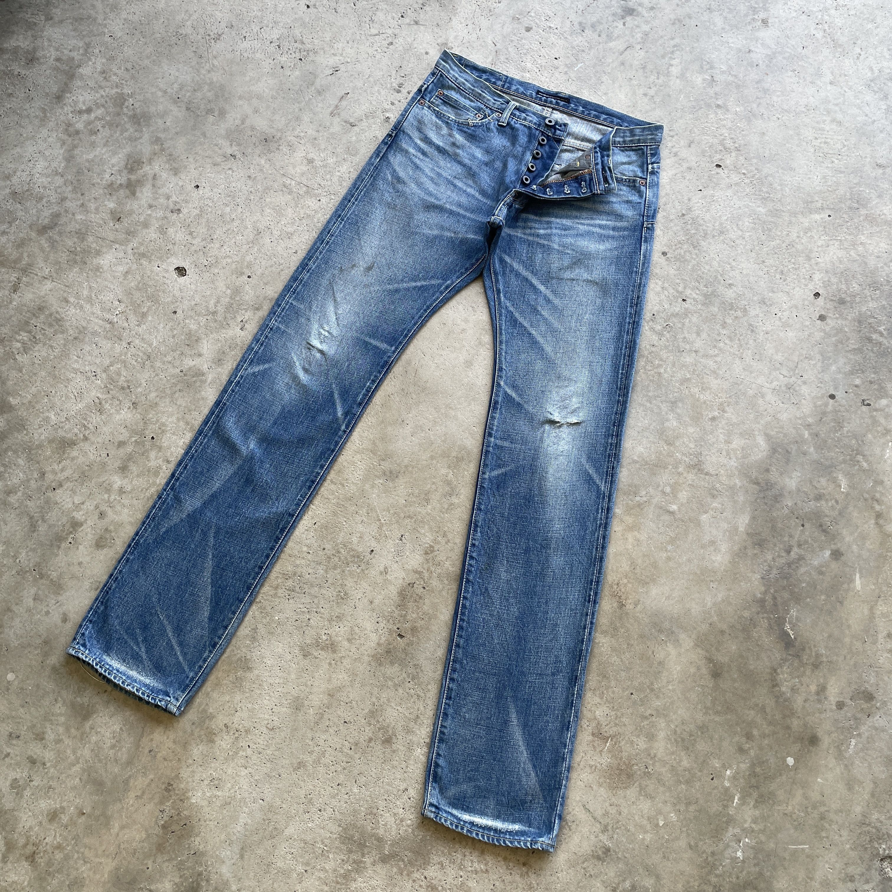 Japanese Brand W32 VINTAGE JAPANESE DISTRESSED SELVEDGE JEANS FADED PANTS Size US 32 / EU 48 - 1 Thumbnail