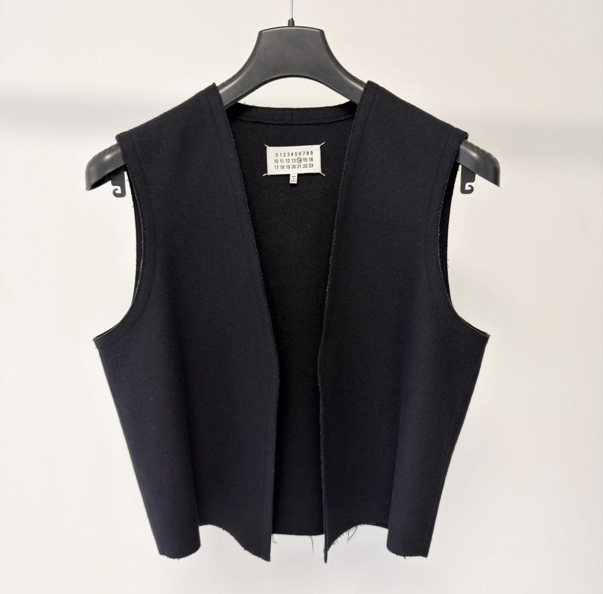 A/W 15 Black ‘Raw Edge’ Wool Vest