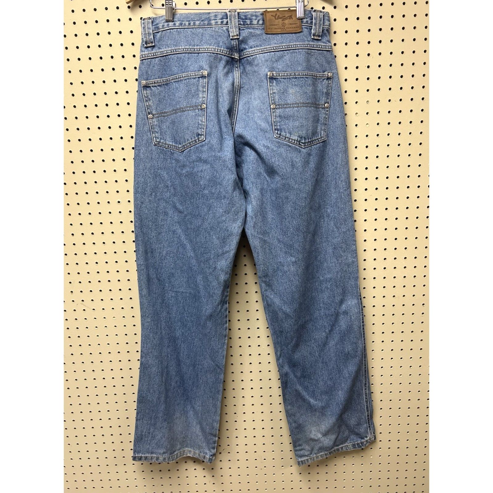 Denime VINTAGE Yaga Jeans Denim 32x33 Button Fly Mens USA Made Blue Straight 33 Inseam Size US 32 / EU 48 - 2 Thumbnail