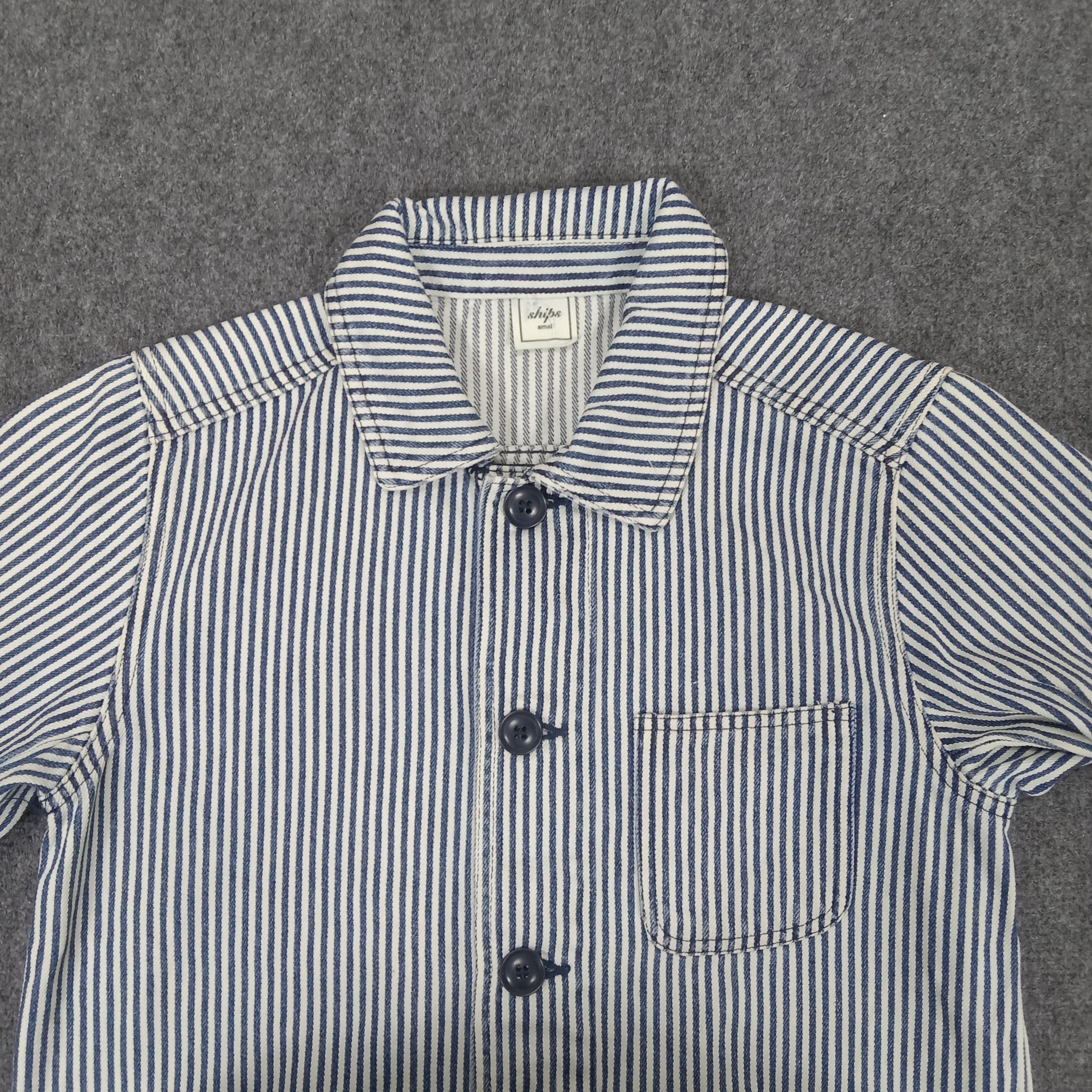 Japanese Brand × SHIPS × Vintage Ships Japanese Striped Design Button Denim Jacket Size US S / EU 44-46 / 1 - 2 Thumbnail