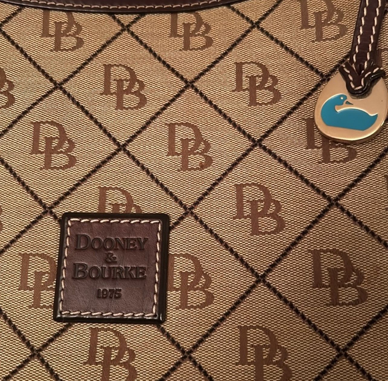 Dooney & Bourke Dooney & Bourke Classic Monogram Canvas and Leather Handbag Size ONE SIZE - 5 Thumbnail