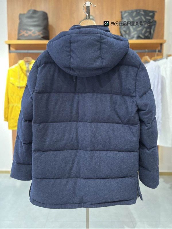 Ermenegildo Zegna Zegna Men's Blue Cashmere Down Jacket. Size US L / EU 52-54 / 3 - 1 Thumbnail