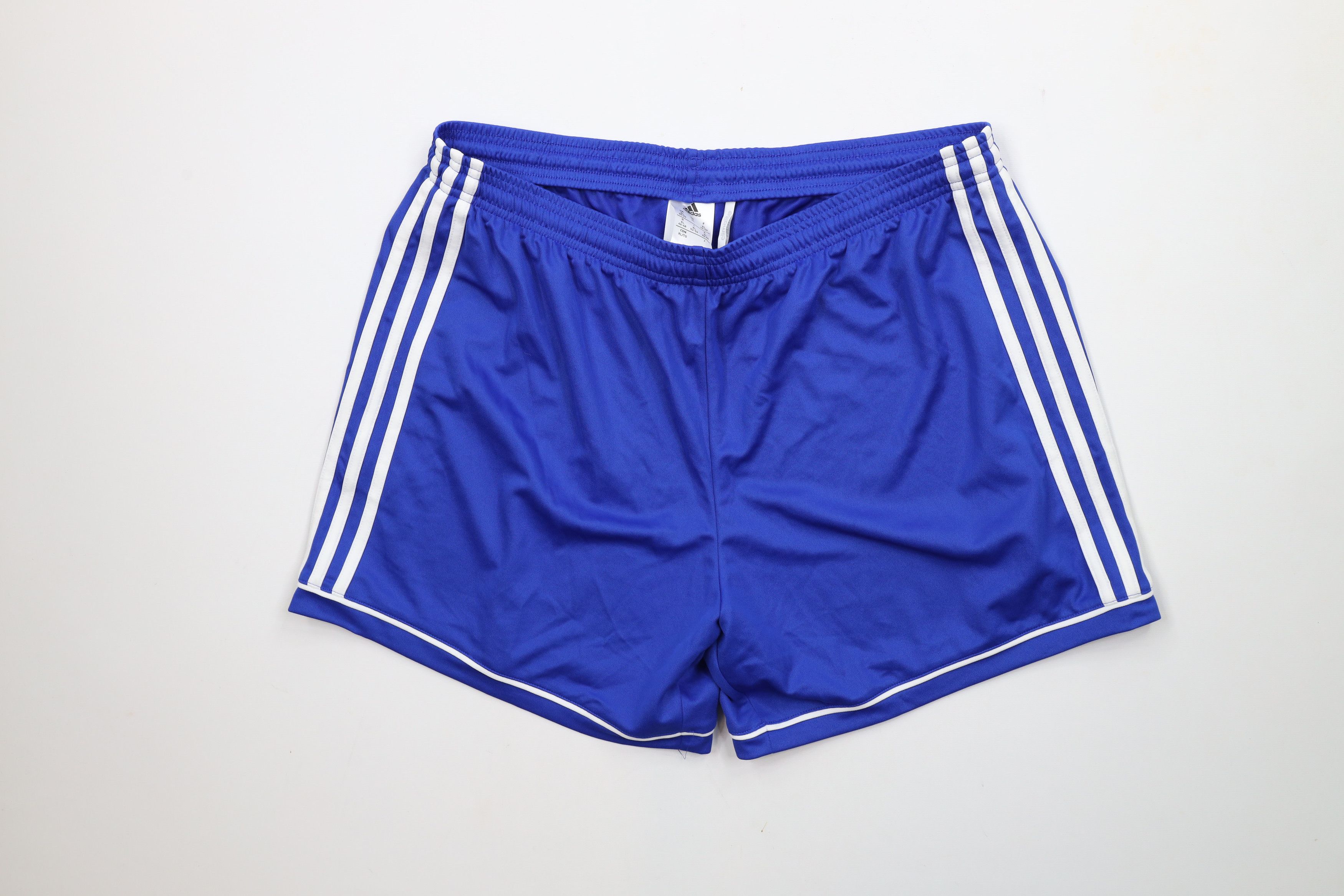 Adidas × Vintage Vintage Adidas Striped Running Soccer Shorts Royal Blue Size 34" / US 12 / IT 48 - 1 Thumbnail