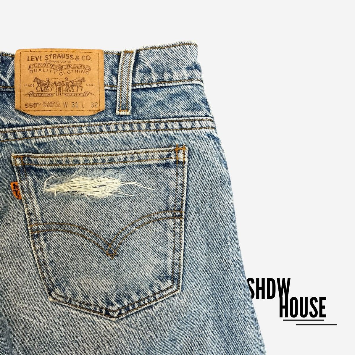 Levi's Vintage Clothing Levi Strauss & Co Orange Tab 550’s in Blue Wash Size US 31 - 4 Thumbnail