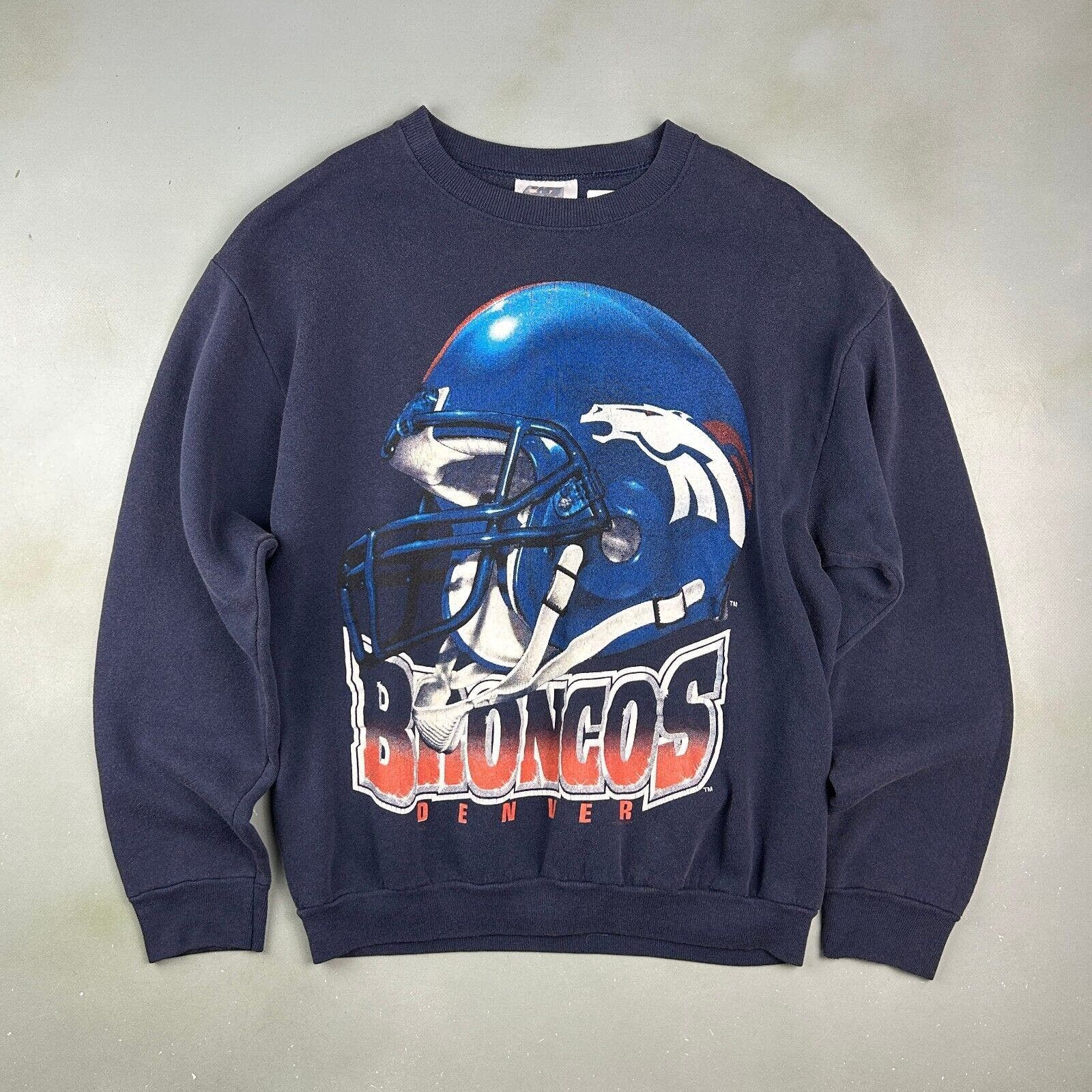 NFL VINTAGE 90s | NFL Denver Broncos Big Helmet Sweater sz M