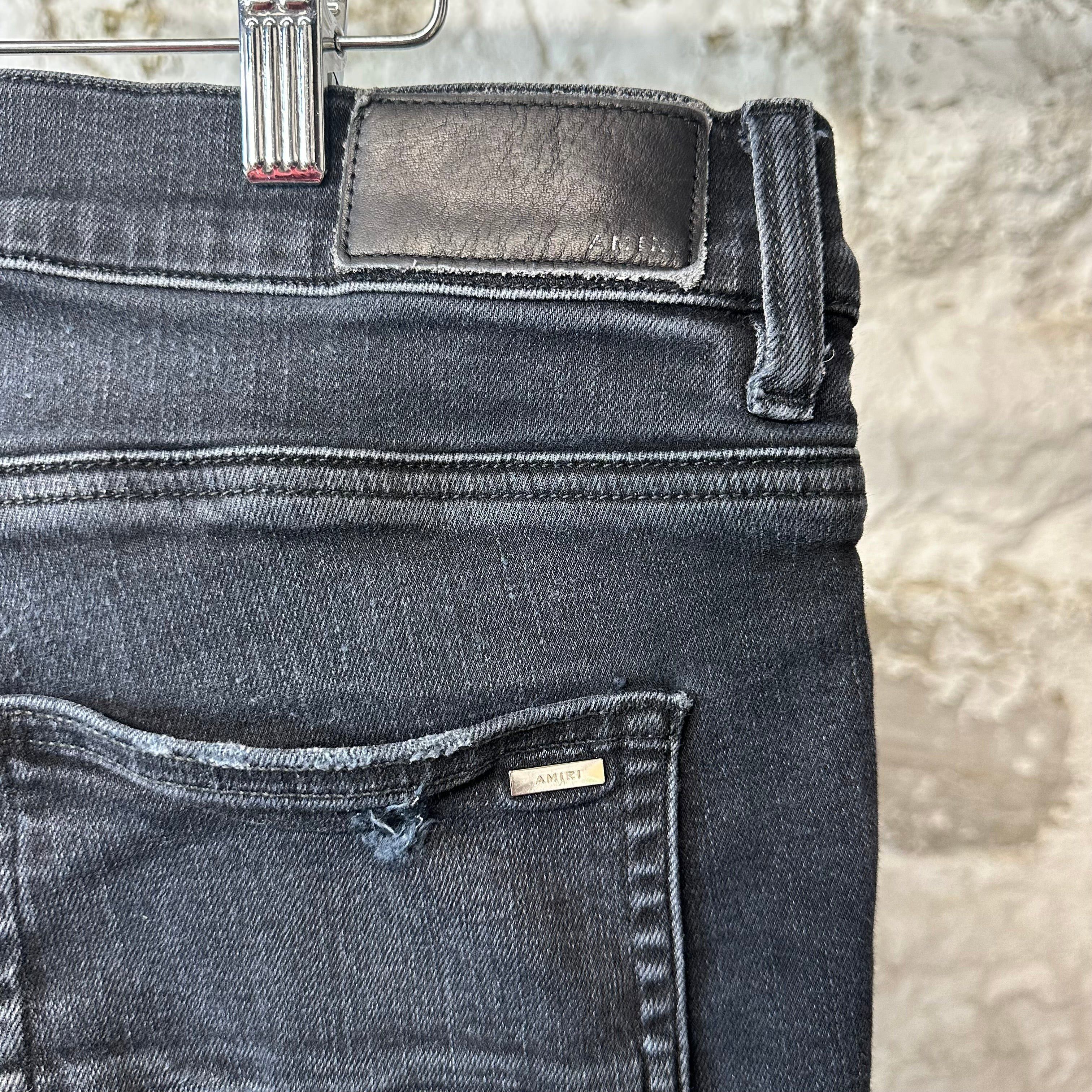 Amiri Amiri Distressed Side Spell Black Denim Jeans Sz 36 Size US 36 / EU 52 - 4 Thumbnail