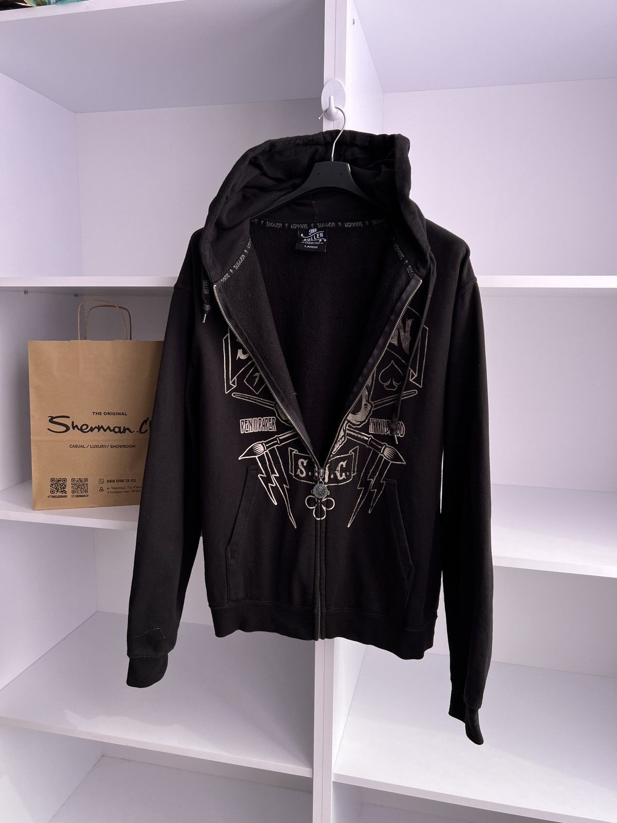 Vintage Vintage Sullen Ed Hardy Style Skull zip sweatshirt Size US L / EU 52-54 / 3 - 8 Thumbnail