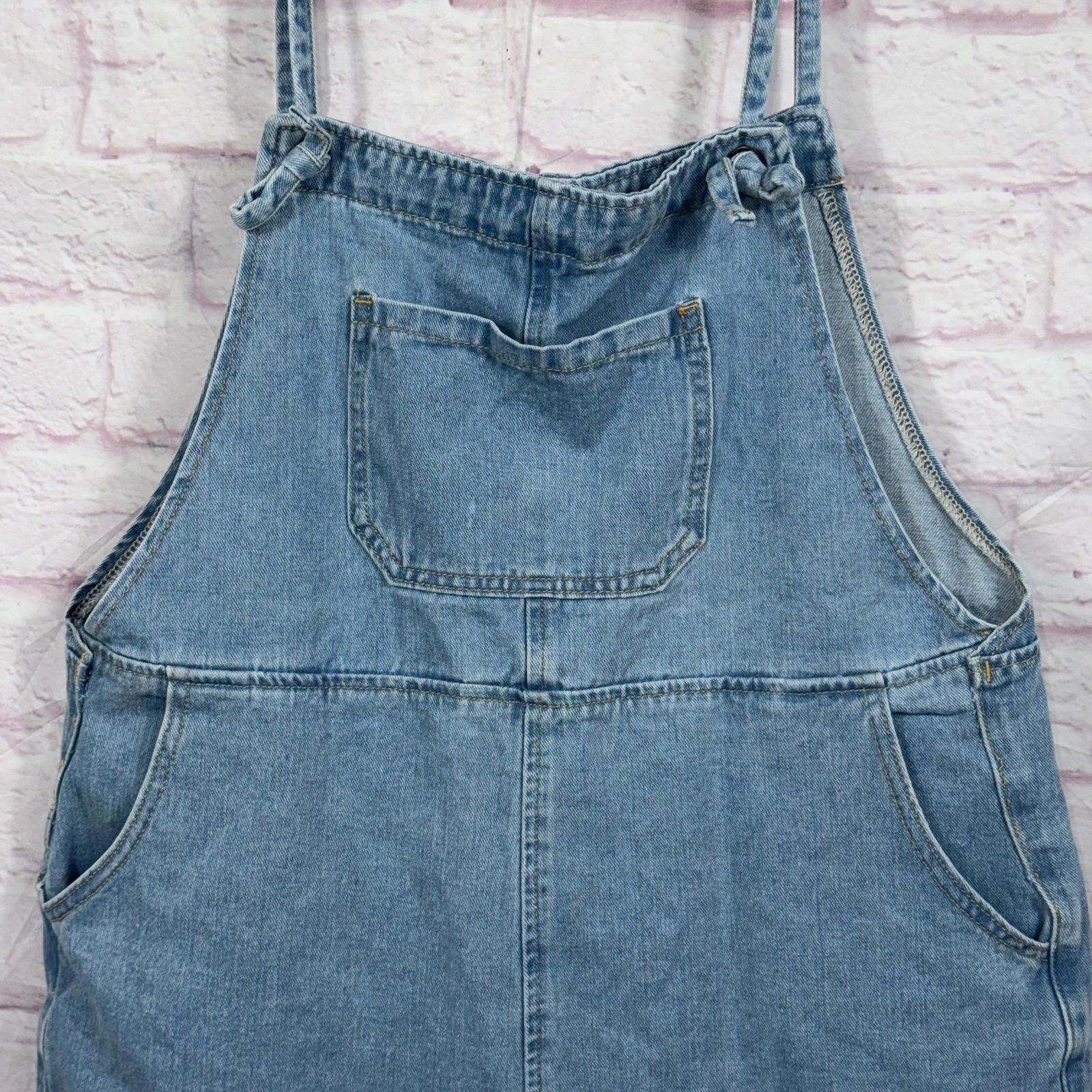 Cyderhouse Cider Women’s Large Denim Overalls Shorts Size 36" / US 14 / IT 50 - 2 Thumbnail