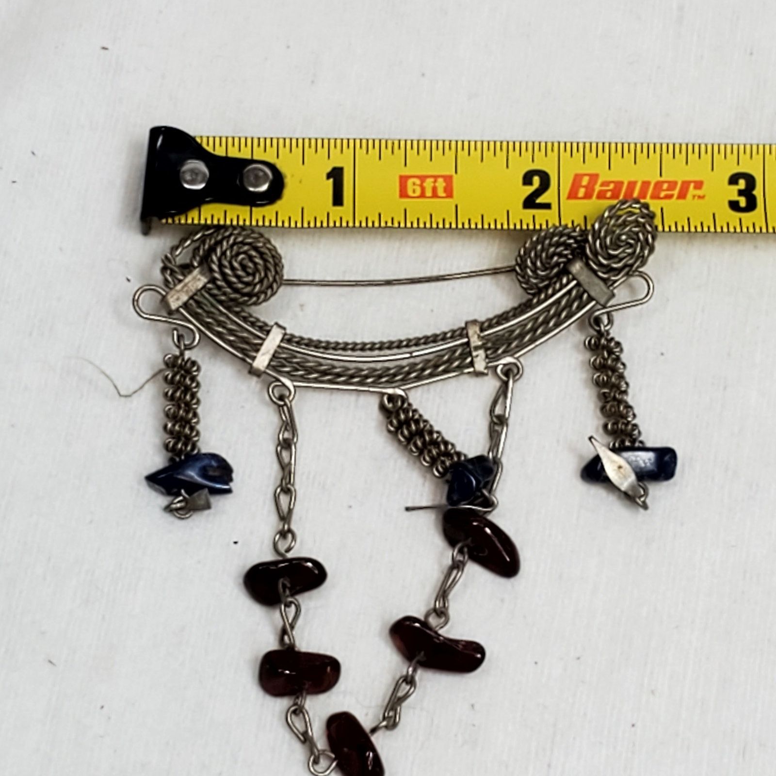 Other Abstract Chain Wire Dangle Brooch Pin 3" Vtg Unsigned Size ONE SIZE - 4 Thumbnail
