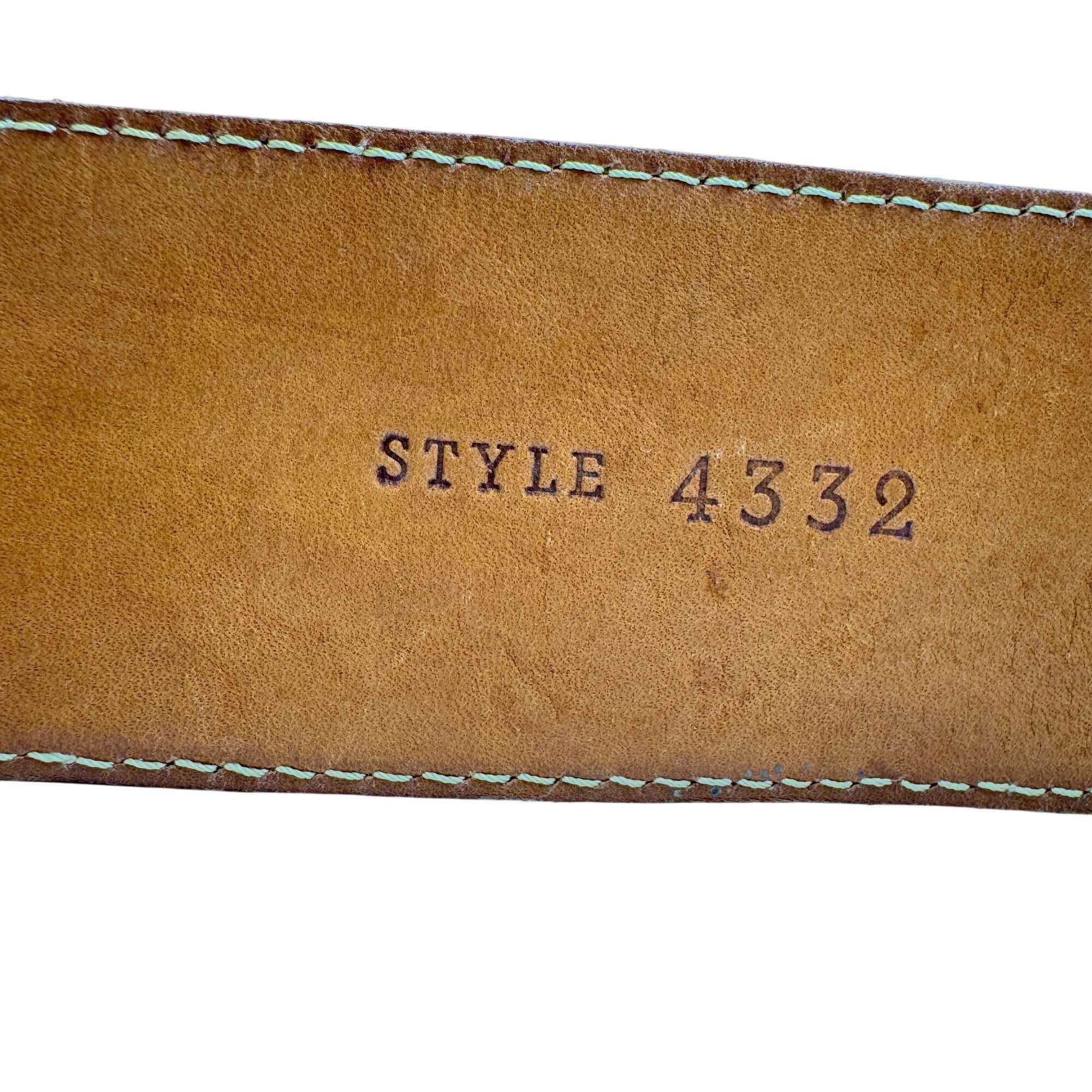 Vintage Leather Tan Camel Brown Belt Spain Womens Vintage Size L Size ONE SIZE - 3 Thumbnail