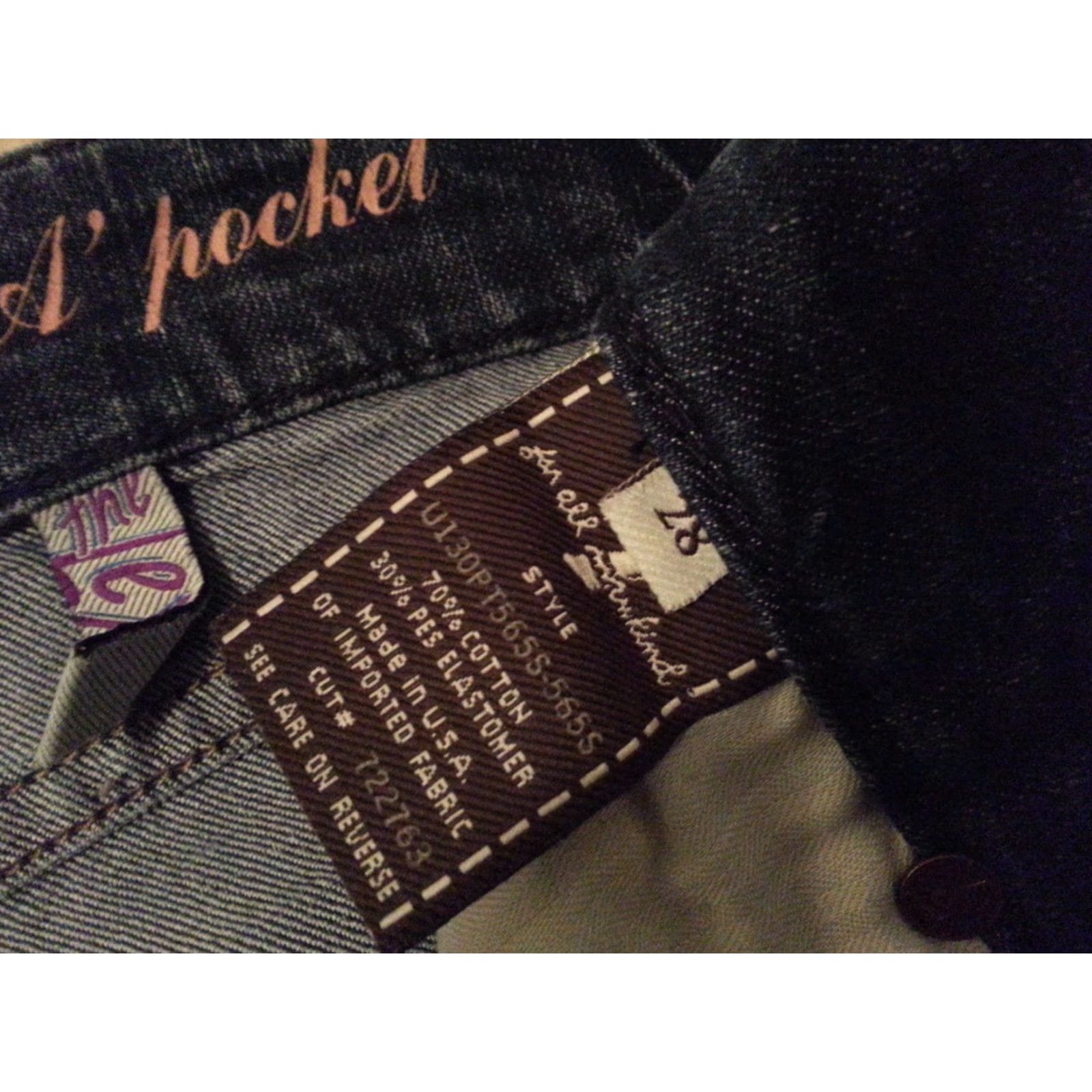 7 For All Mankind Womens 7 For All Mankind Jeans 28 Petite Lexie A Pocket Denim 30x30 Blue Pants Jeans Size 28" / US 6 / IT 42 - 5 Thumbnail