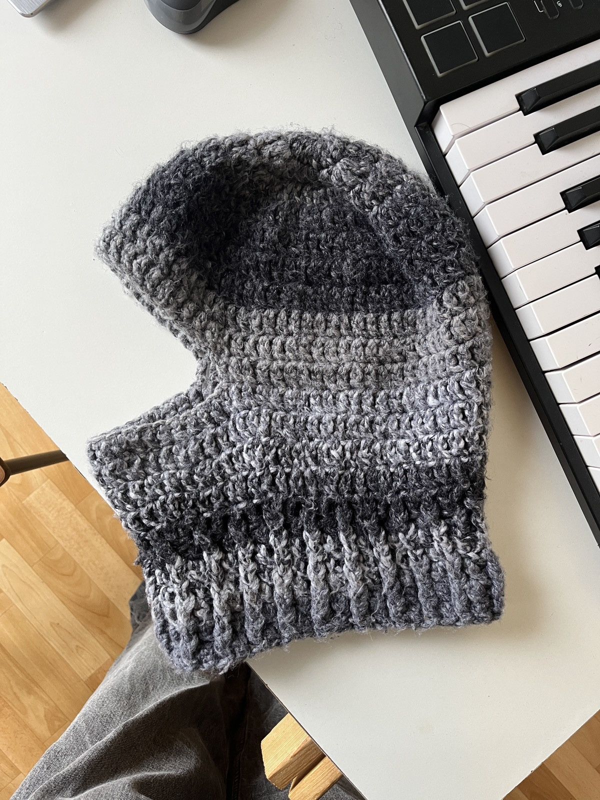 Handmade Grey Alpaca Wool Balaclava Handmade Size ONE SIZE - 2 Thumbnail