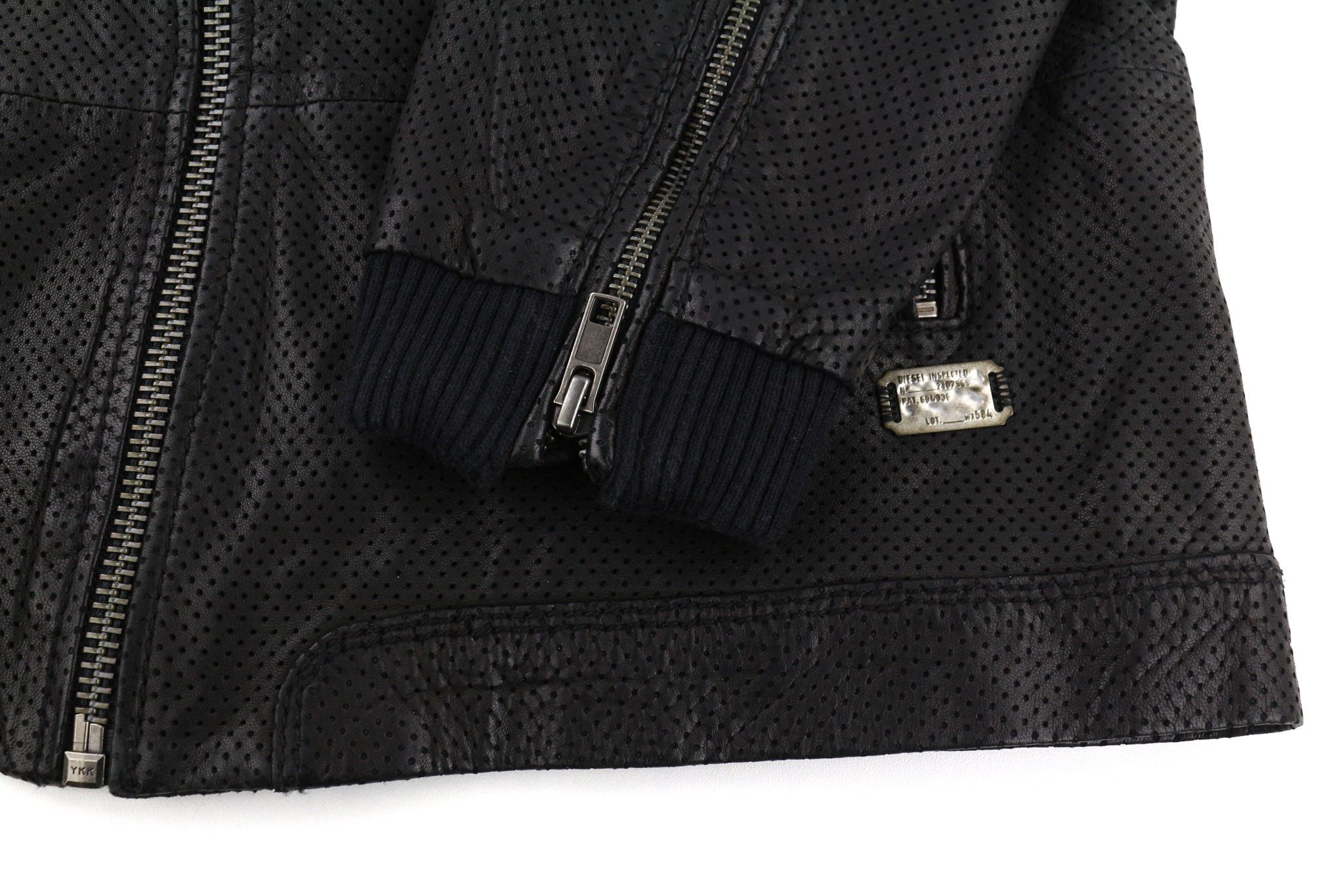 Diesel L Black Lambskin Leather Zip Band Neck Jacket 81730 Size US L / EU 52-54 / 3 - 6 Thumbnail