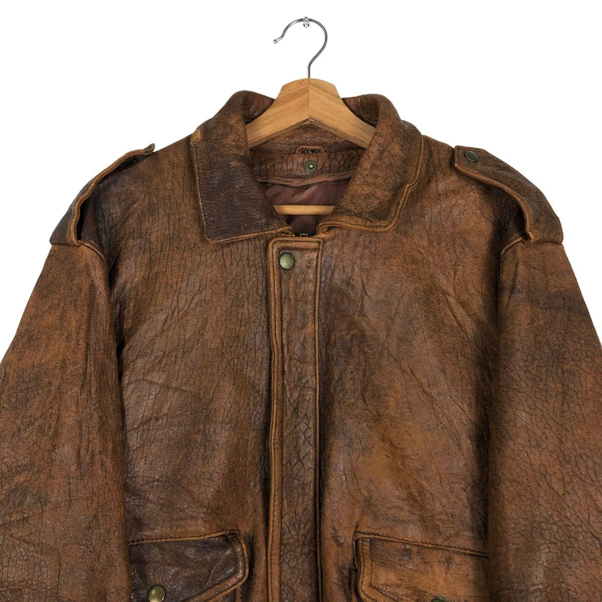 Japanese Brand 🔥VINTAGE FLY GENUINE LEATHER JACKET JAPAN ISSEY MIYAKE Size US L / EU 52-54 / 3 - 3 Thumbnail