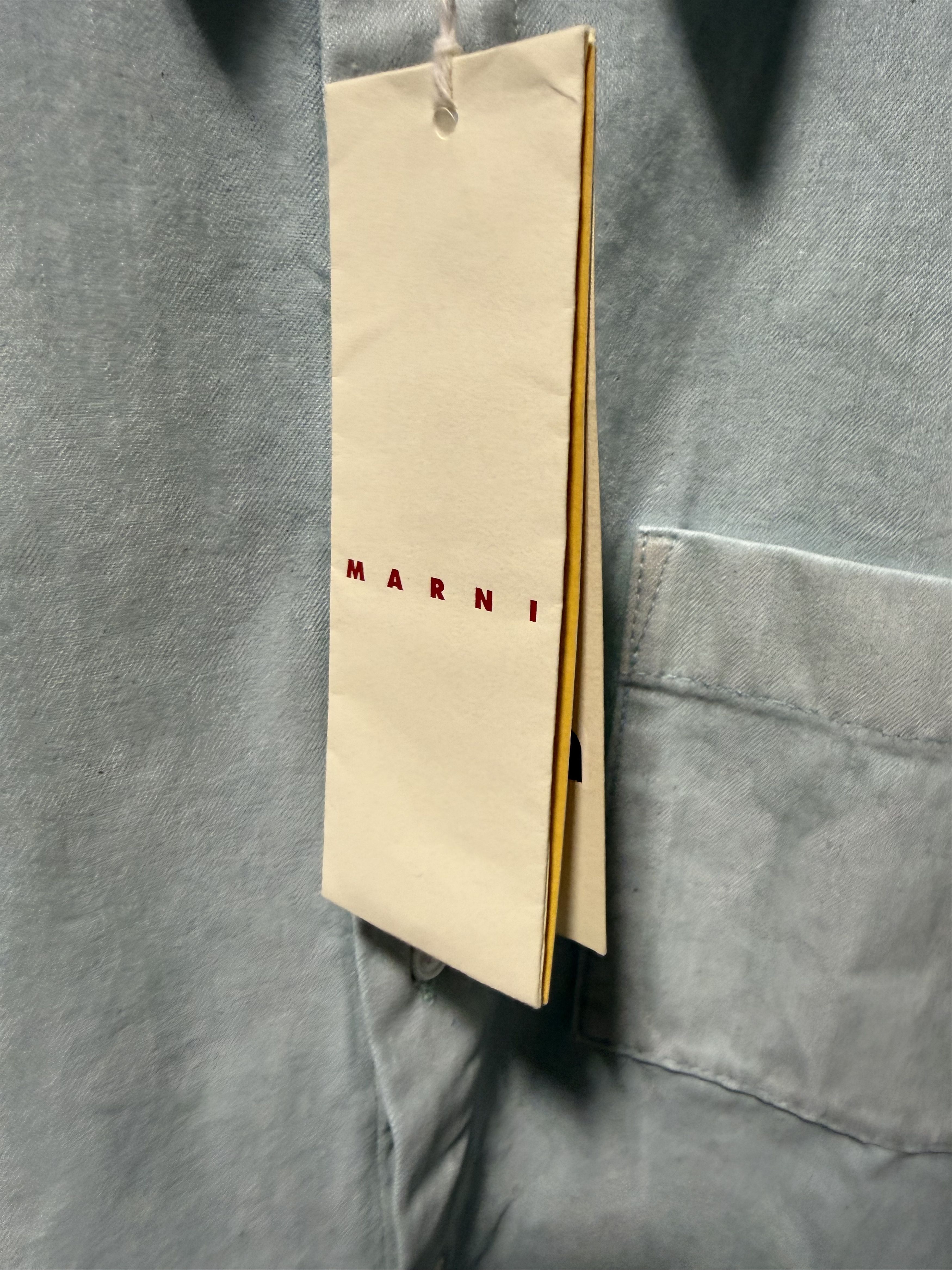 Marni Marni Flocked Denim Overshirt 'Aquamarine' Size US S / EU 44-46 / 1 - 2 Thumbnail