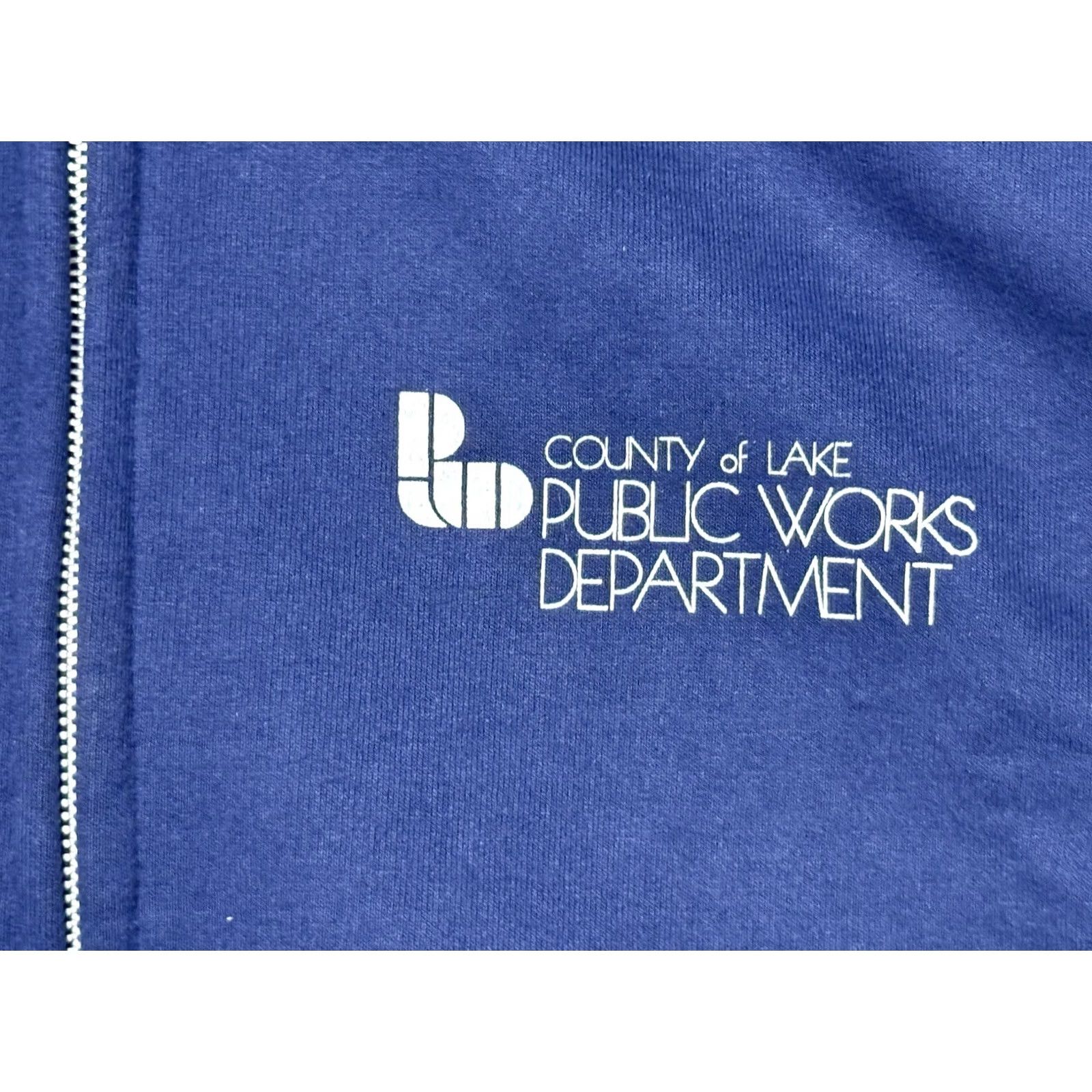 Carhartt VINTAGE Carhartt Rugged Wear Sweatshirt Hoodie Full Zip Crew Neck M/L Blue 90s Public Works Dept Mens Size US L / EU 52-54 / 3 - 4 Thumbnail