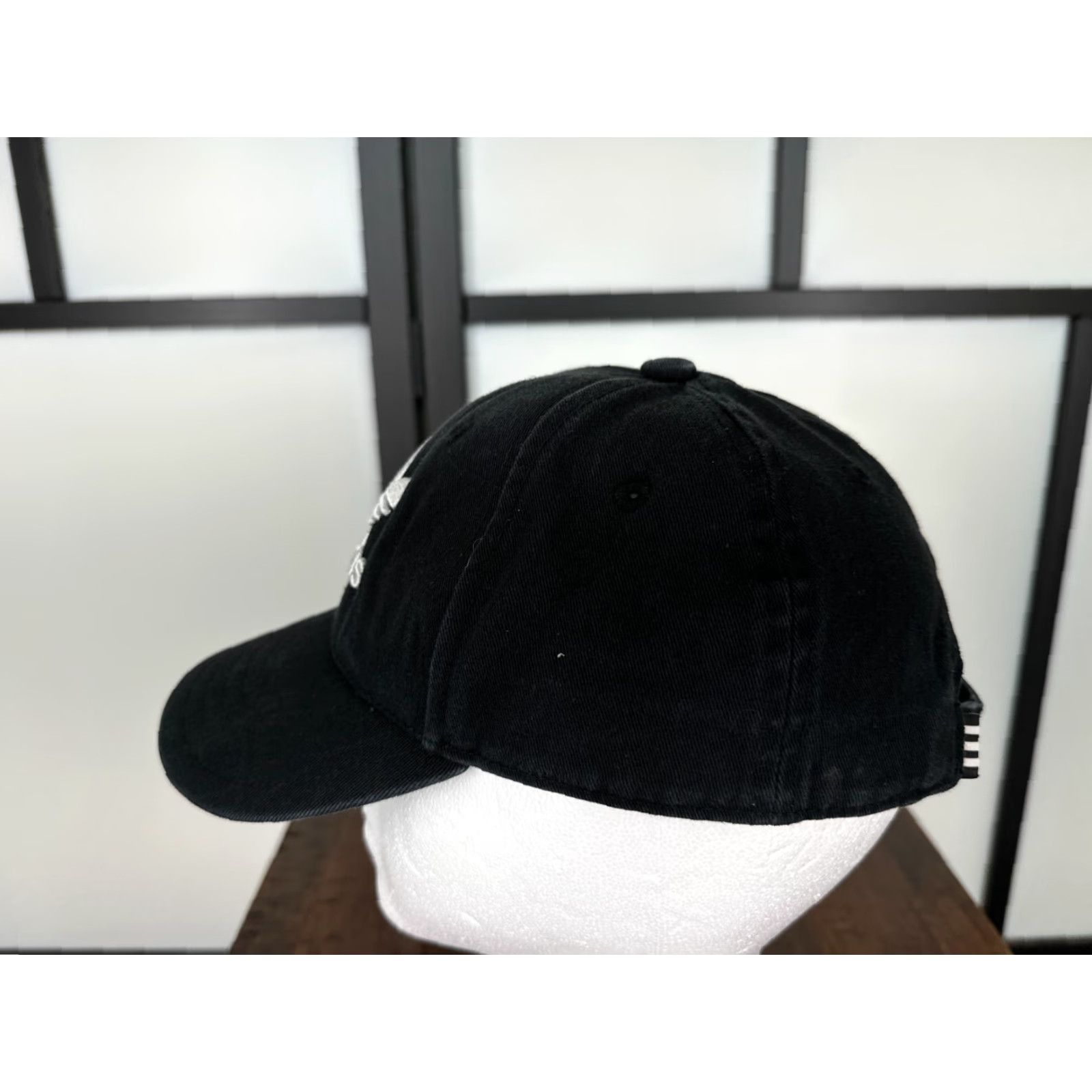 Adidas adidas Hat Cap Strap Back Adult One Size Black Cotton Twill Embroidered 3 Stripe Size ONE SIZE - 4 Thumbnail