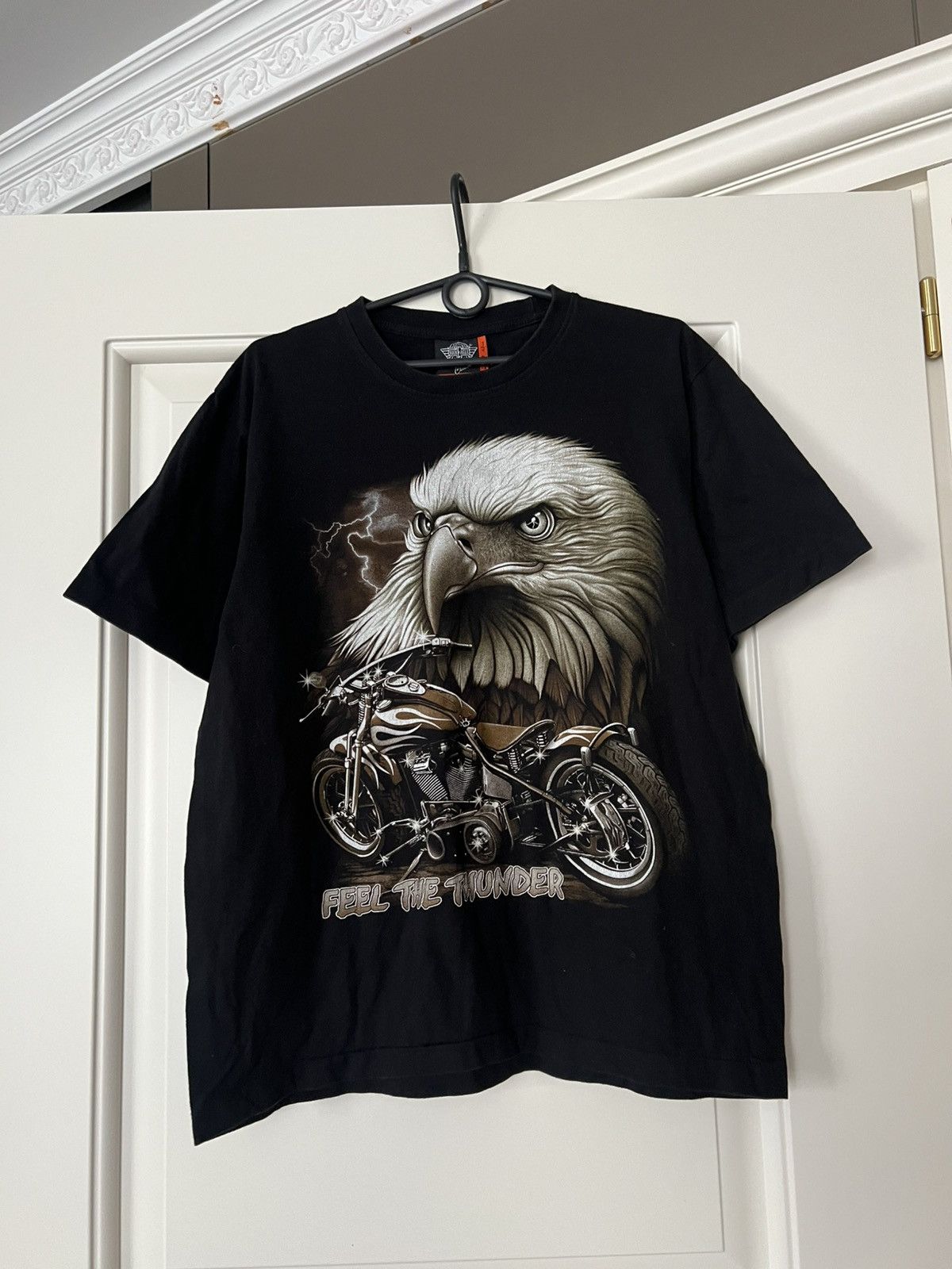 Vintage Vintage Biker Eagle Motorcycle Tee “Feel The Thunder” Size US L / EU 52-54 / 3 - 6 Thumbnail