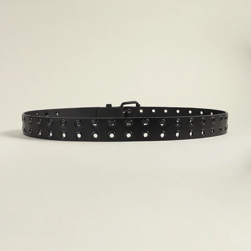 Vintage black Belts Women PU Leather Western Y2K Girls Belt Size ONE SIZE - 2 Thumbnail