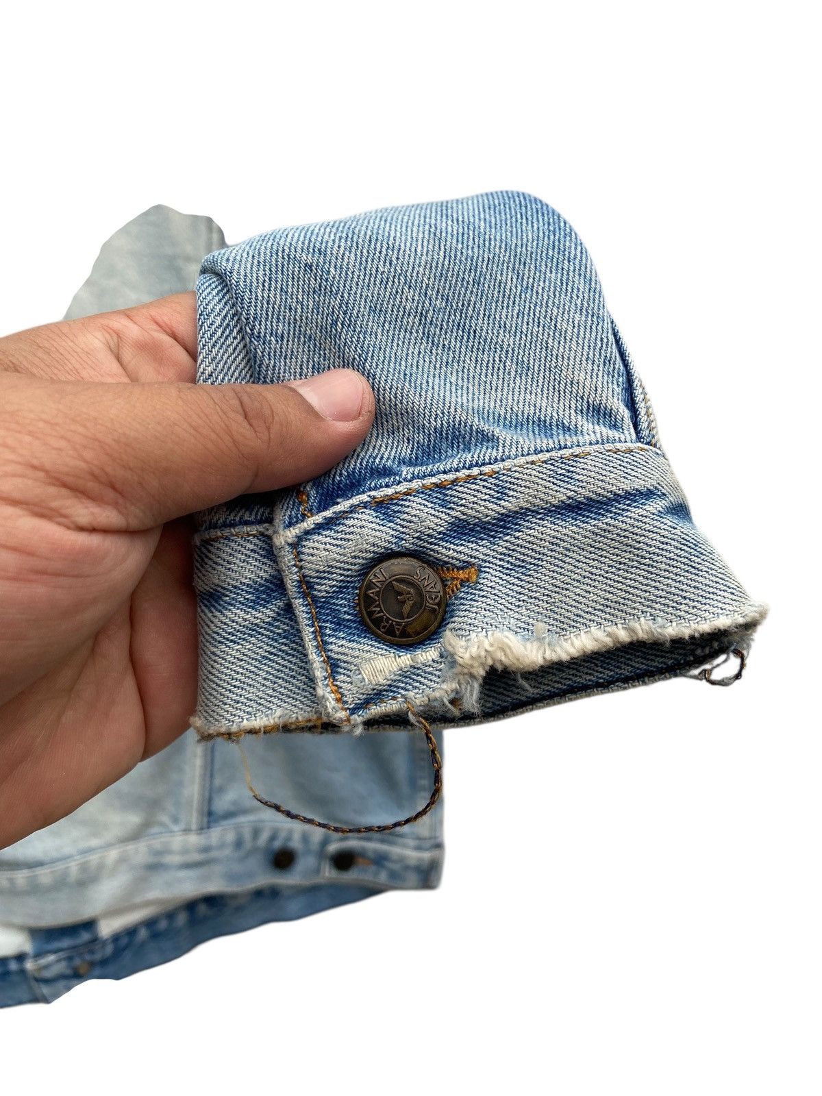Armani Vintage Armani Jeans Sun Faded Trucker Jacket Size US XL / EU 56 / 4 - 6 Thumbnail