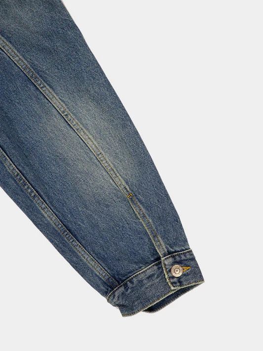 Balenciaga o1w1db10526 Denim Hourglass Jacket in Blue Size US S / EU 44-46 / 1 - 4 Thumbnail