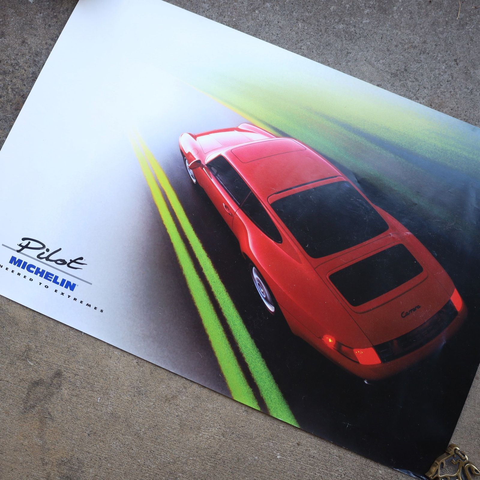 Vintage Vintage 1997 Michelin Pilot x Porsche 911 Carrera Poster Size ONE SIZE - 2 Thumbnail