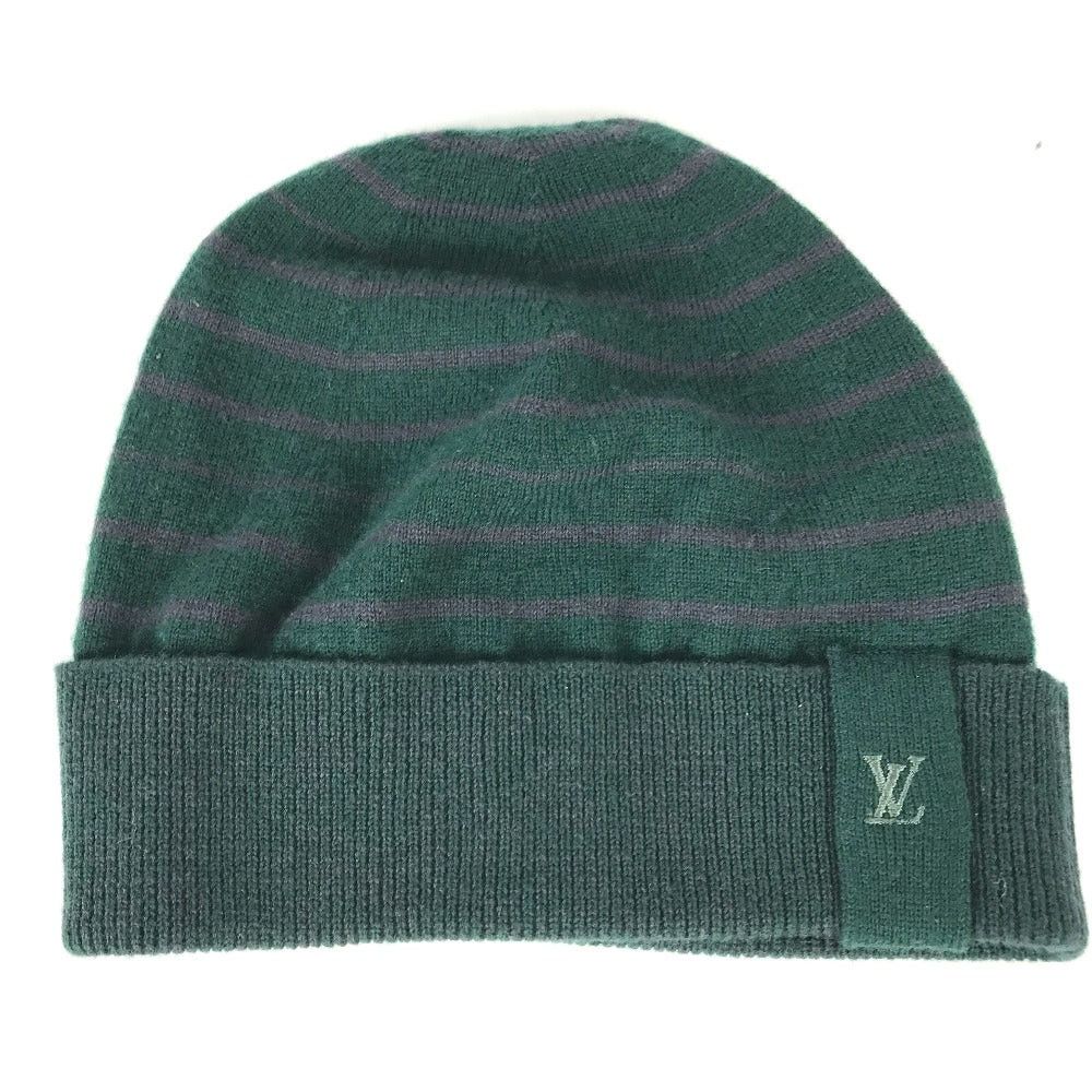 Louis Vuitton Louis Vuitton Lv Logo Border Beanie Chapeau Knitted Hat Knit Cap Wool Women Green Size ONE SIZE - 1 Thumbnail