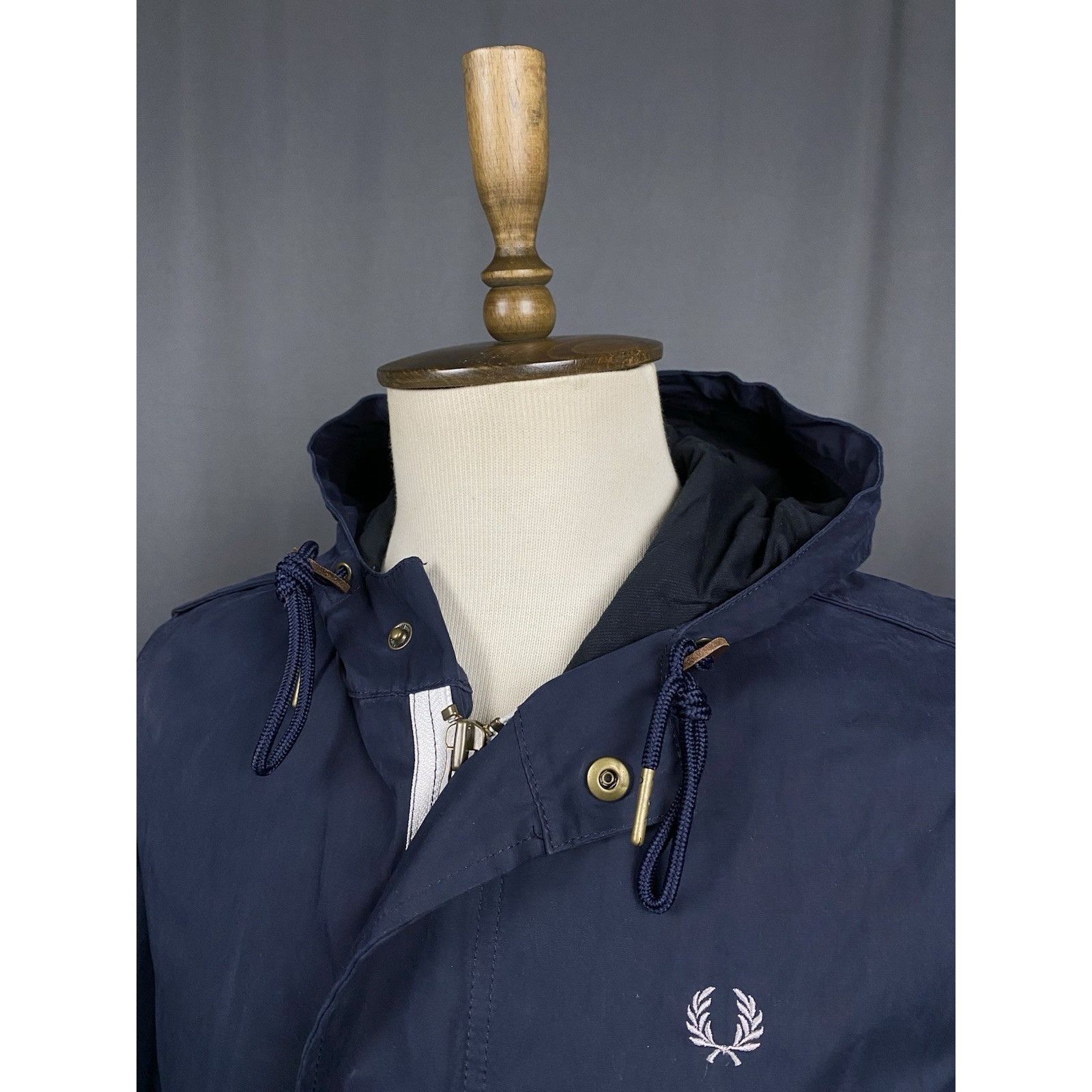 Fred Perry Fred Perry Men's Bue Hooded Parka Jacket Size S Size US S / EU 44-46 / 1 - 5 Thumbnail