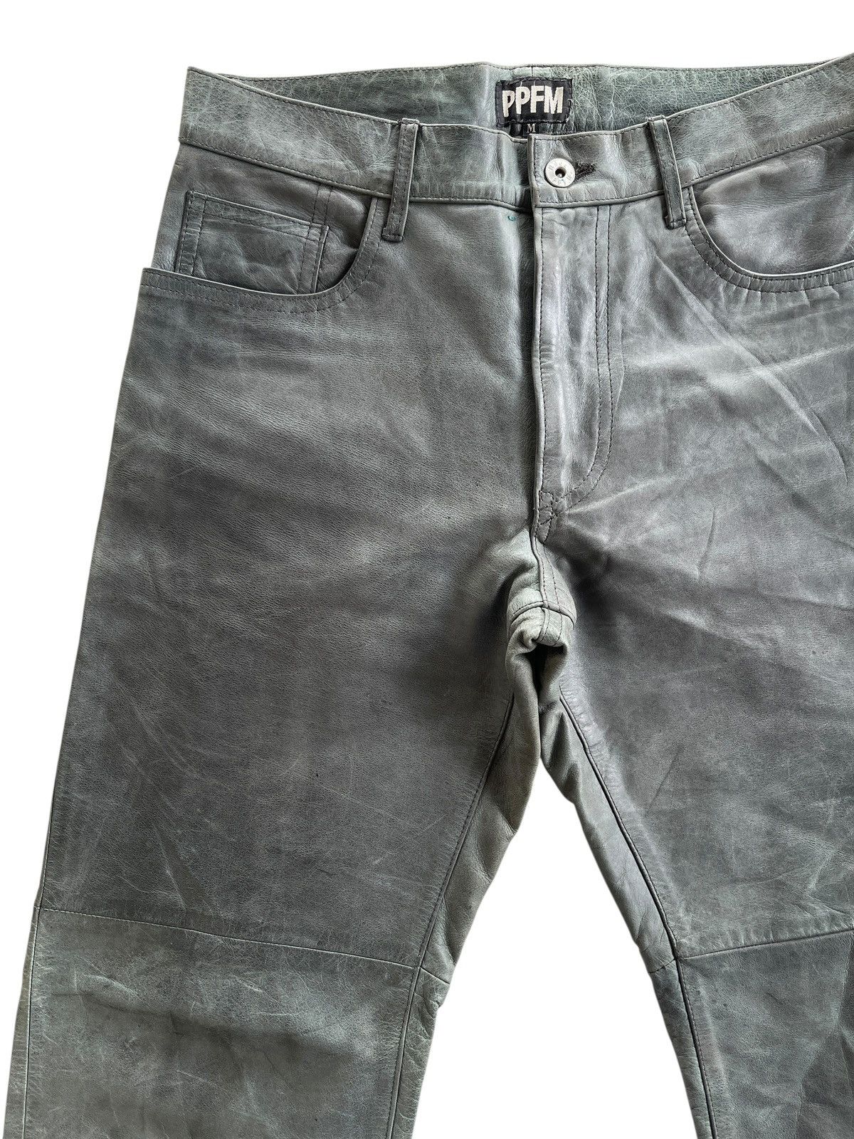 PPFM PPFM Dirty Green Leather Pants Size US 30 / EU 46 - 3 Thumbnail