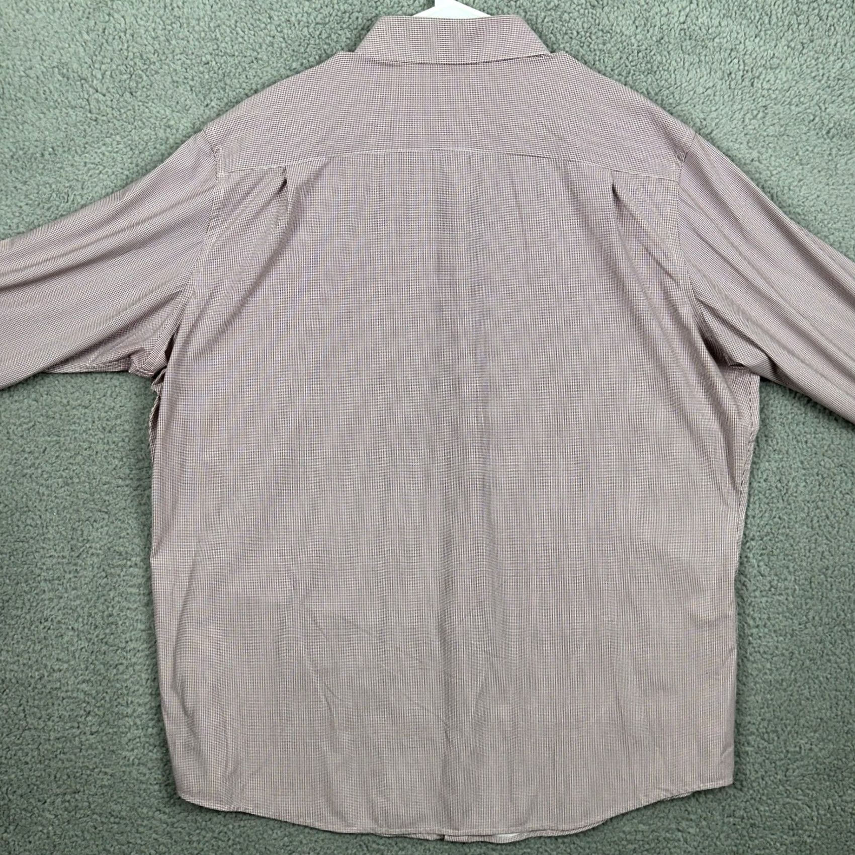 Vintage J. Hilburn Shirt Button Up Mens 3XL Maroon White Geometric Long Sleeve Casual Size US XXL / EU 58 / 5 - 2 Thumbnail