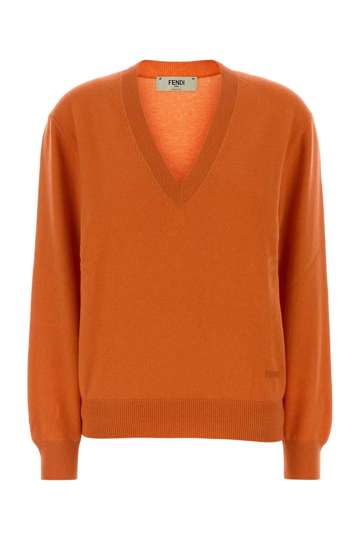 Orange Stretch Cashmere Sweater