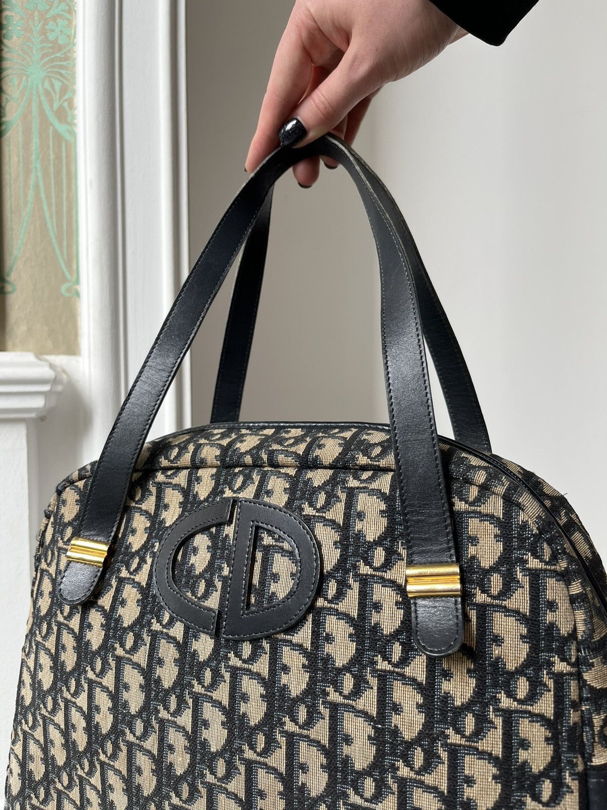 Christian Dior Monsieur Christian Dior Monogram CD Logo Navy / Beige bag 1980s’ Size ONE SIZE - 17 Thumbnail