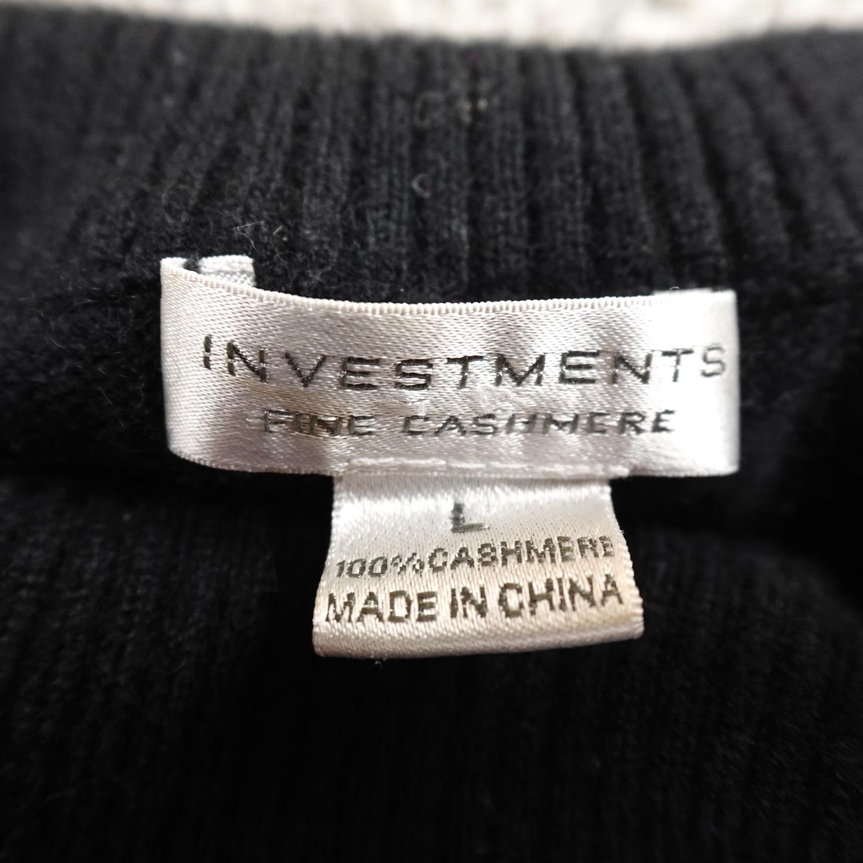 Vintage Investments Sweater Womens L Black Cashmere Mock Turtle Neck Pullover Cozy Soft Size L / US 10 / IT 46 - 6 Thumbnail