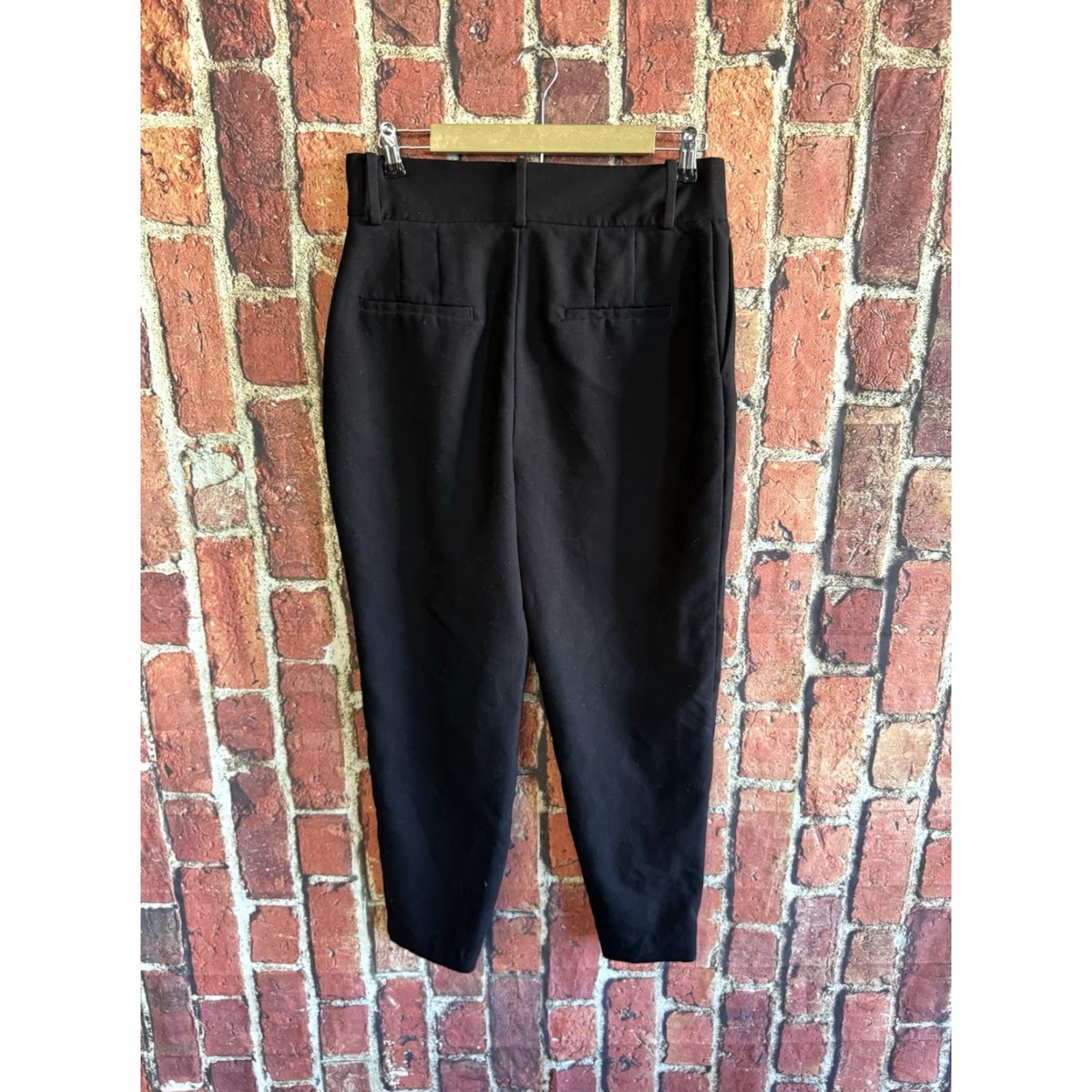 Zara Zara Womens Black Work Pants Pleated Cropped Tapered Size Large Size 36" / US 14 / IT 50 - 2 Thumbnail