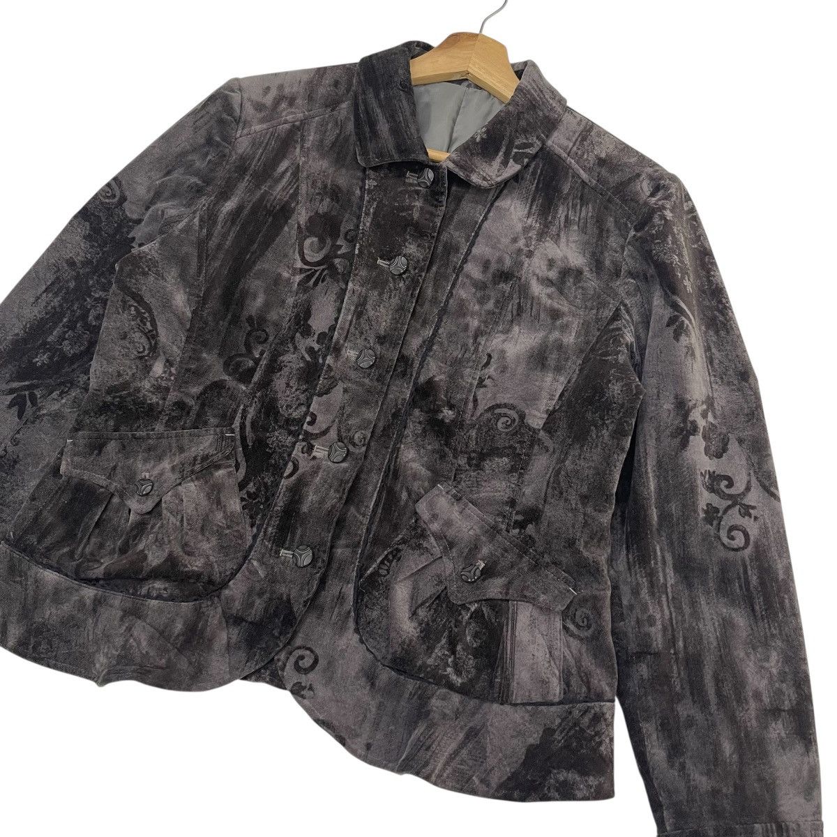Art Comes First Vintage Floral Motive Wool Crop Jacket Size M / US 6-8 / IT 42-44 - 9 Thumbnail
