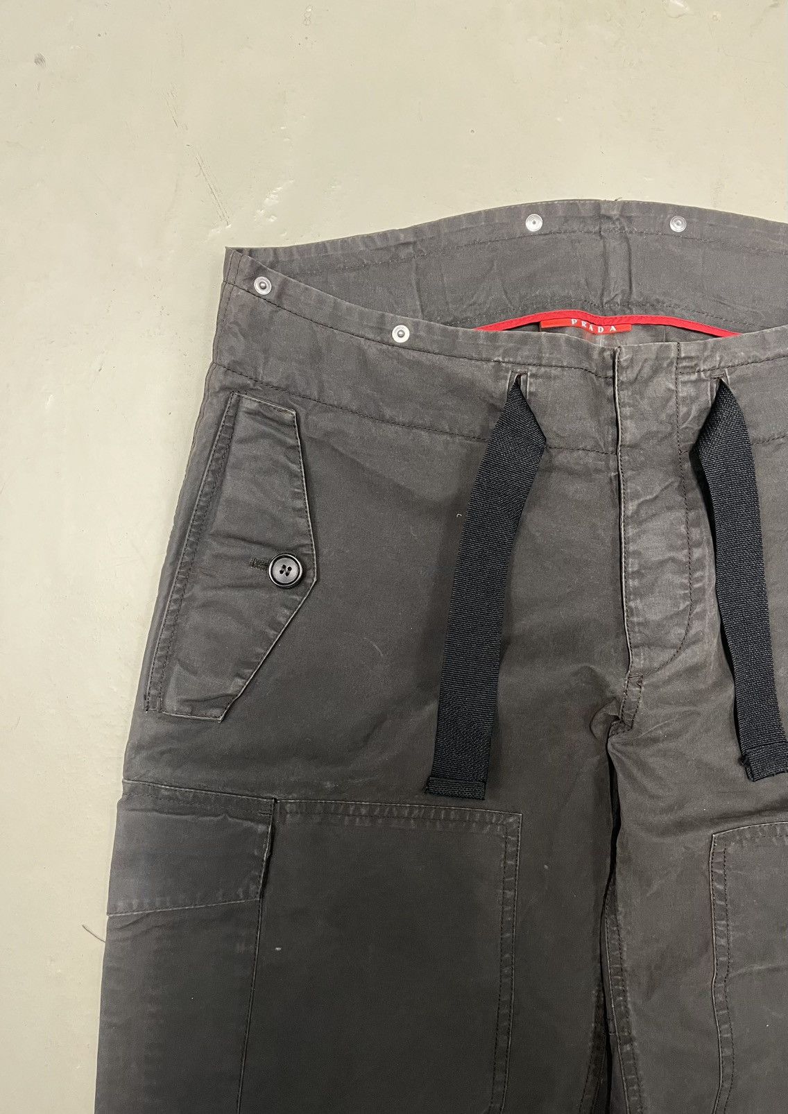 Prada Archive rare waxed vintage 90s cargo pocket pants Size US 32 / EU 48 - 2 Thumbnail