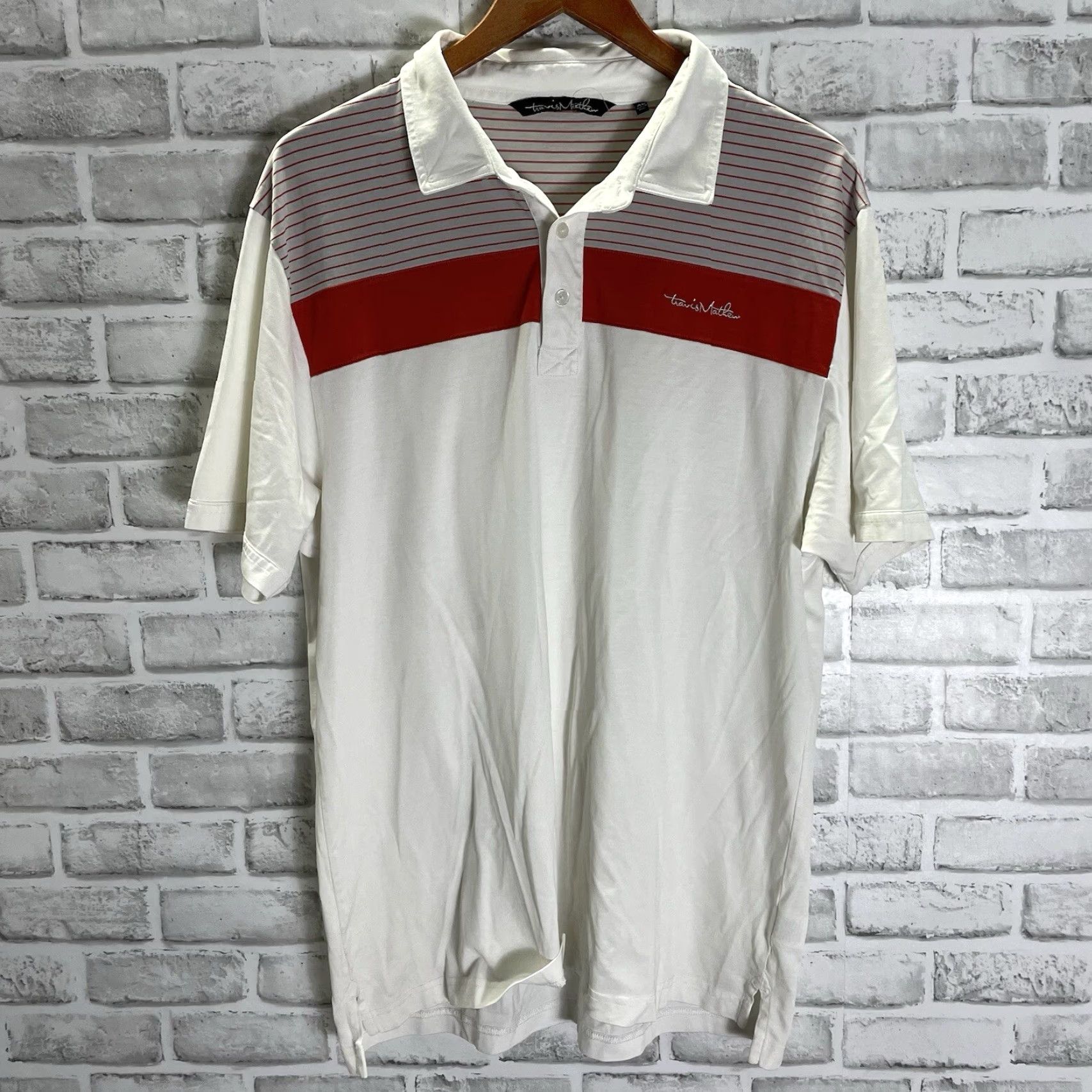 TravisMathew Travis Mathew Polo Shirt Mens XL White Cotton Blend Pima Polo Shirt White XL Men Polo Shirt Size US XL / EU 56 / 4 - 2 Thumbnail