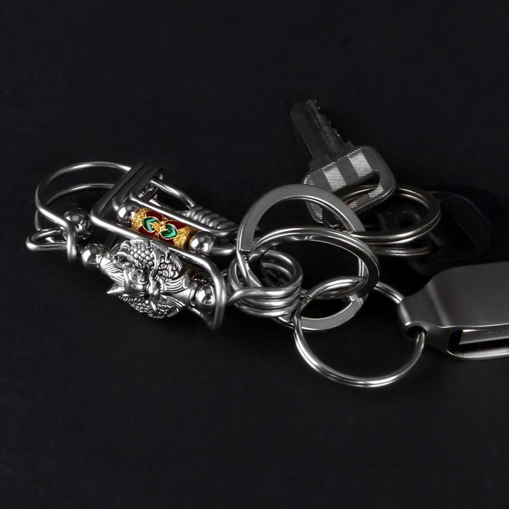 Vintage Retro Round Dragon Head Keychain Size ONE SIZE - 4 Thumbnail