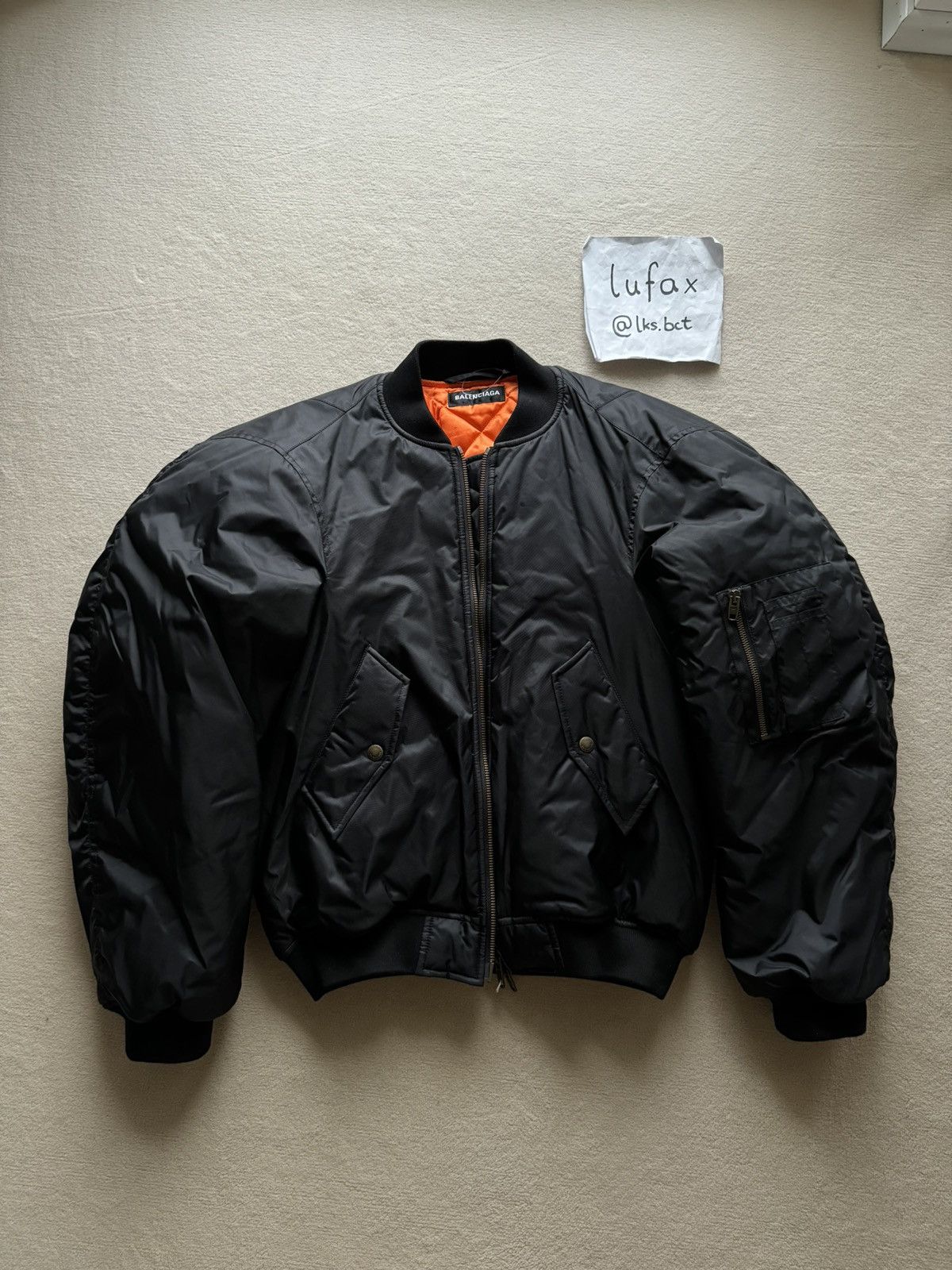 Image of Balenciaga New | Fall 20 Oversize Steroid Nylon Bomber Jacket Black 44, Men's (Size Medium)