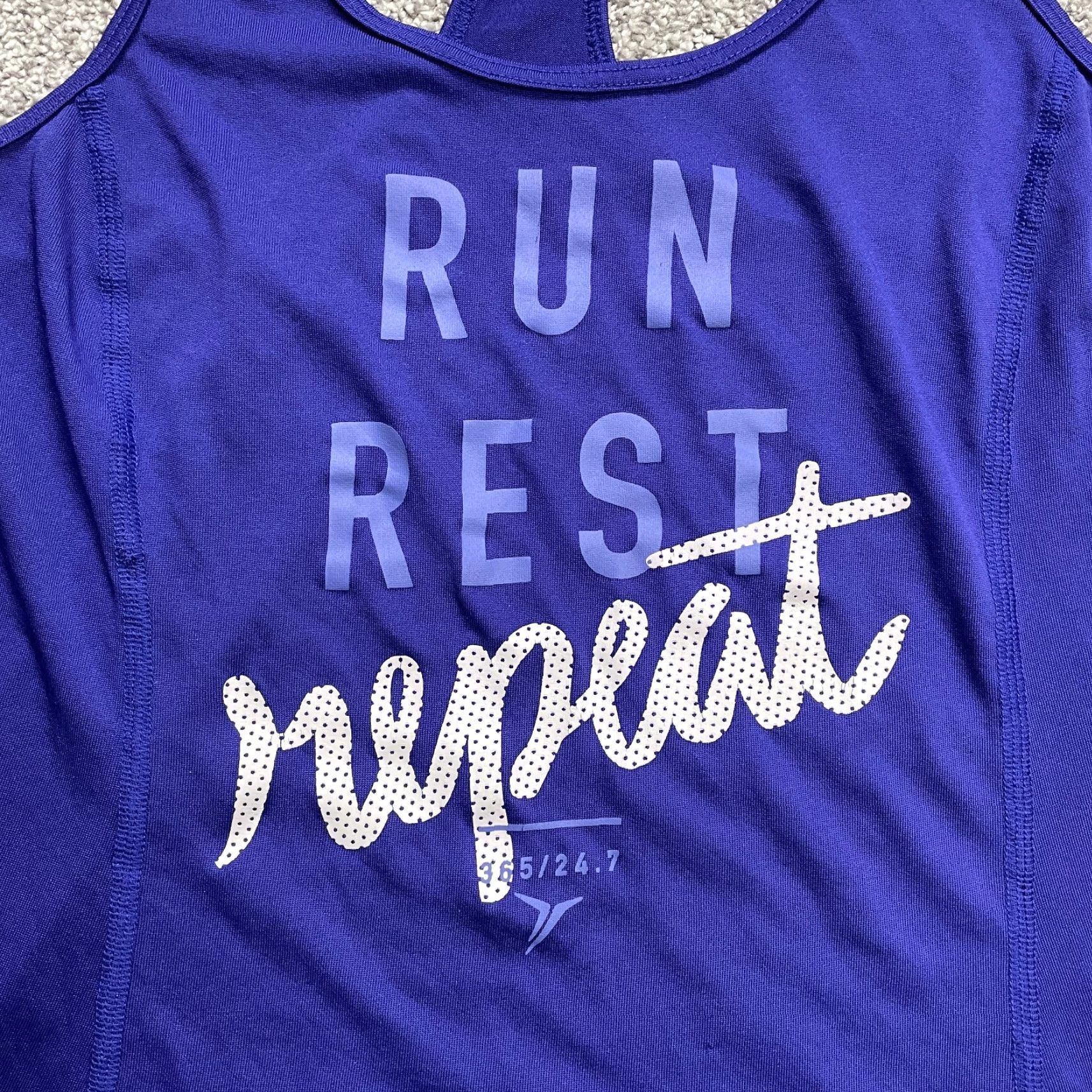 Old Navy Old Navy Active Go Dry Womens Tank Top Small Blue Racer Back Sports Graphic Size S / US 4 / IT 40 - 3 Thumbnail
