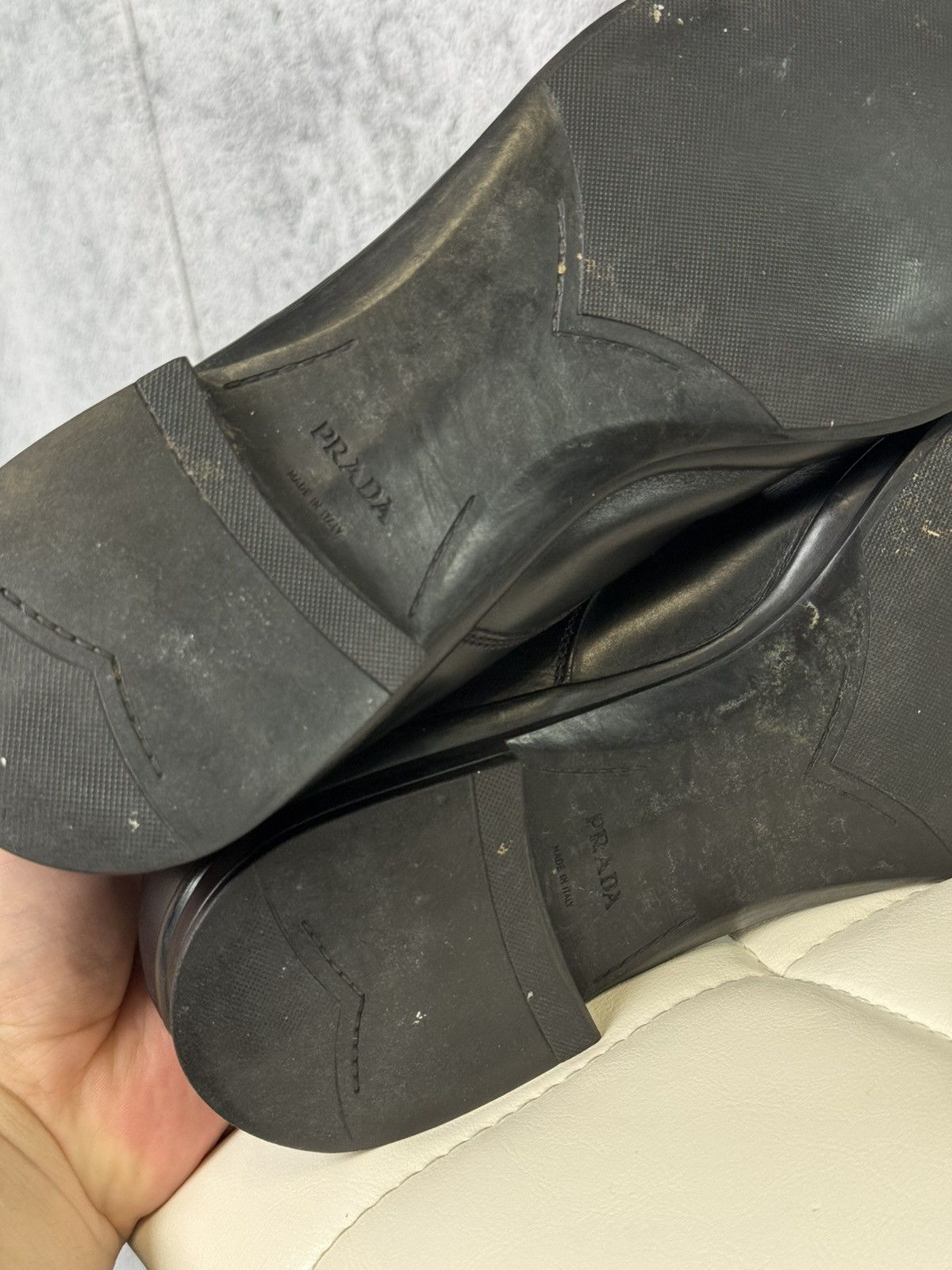 Prada PRADA Men’s Black Leather Lace Up Dress Derby Dress Shoes Size US 8.5 / EU 41-42 - 18 Thumbnail