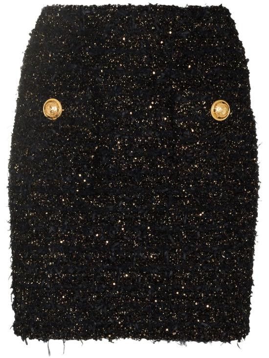 Balmain BALMAIN Women Mid Skirts EF1LB015 KB19EAD Black Size 28" / US 6 / IT 42 - 1 Thumbnail